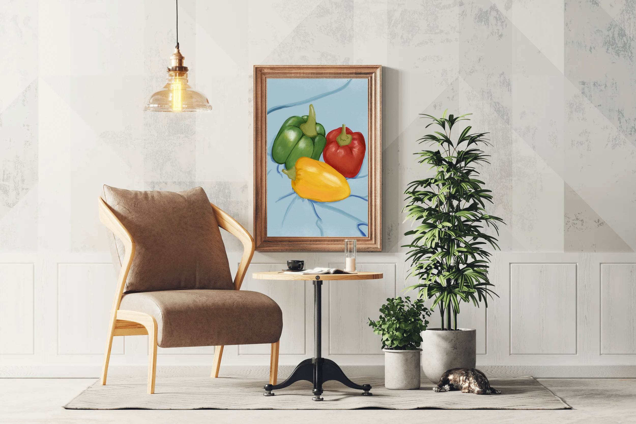 Colored Bell Pepper Painting Wall Art - beink online art store