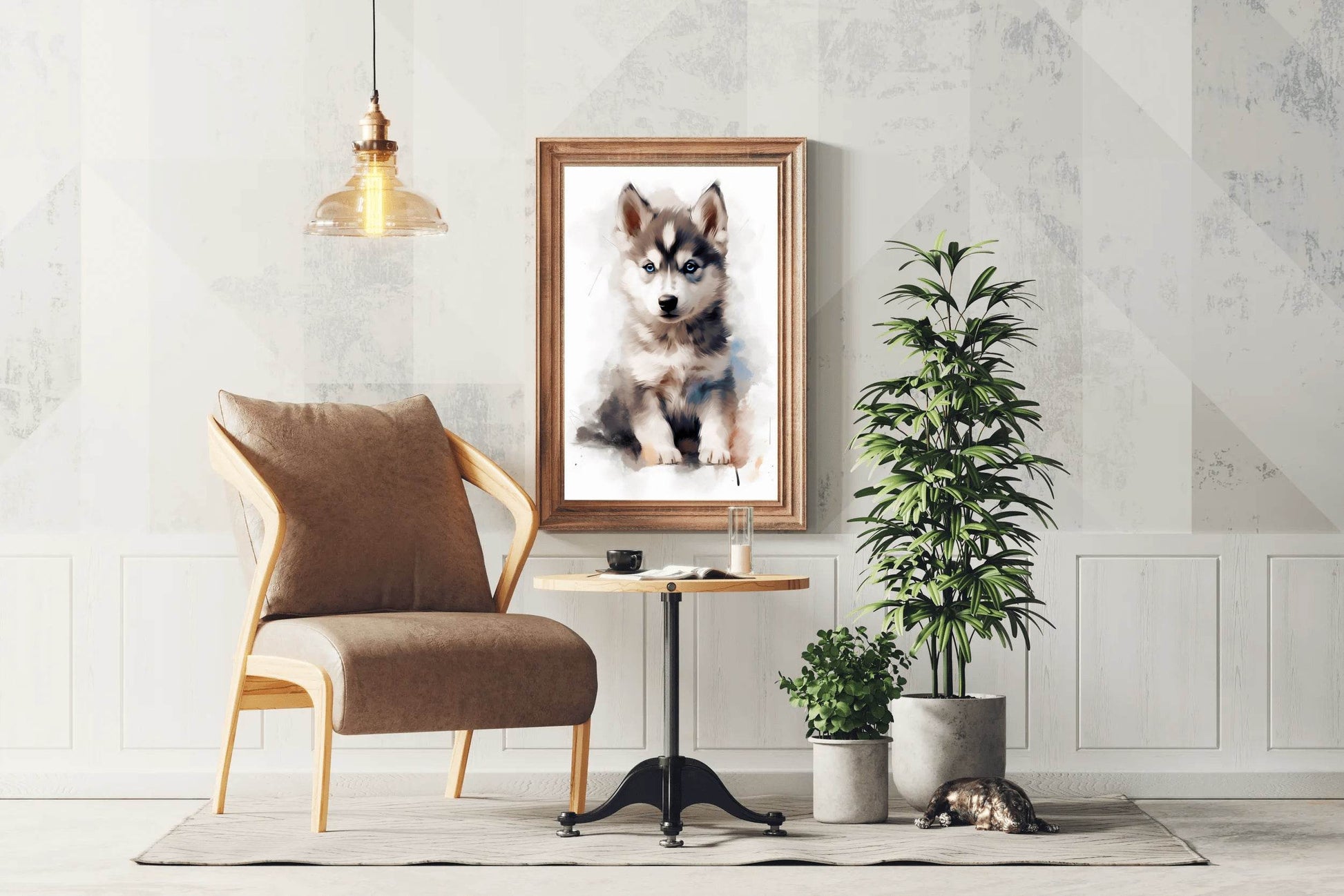Watercolor Painting of Siberian Husky - beink online art store