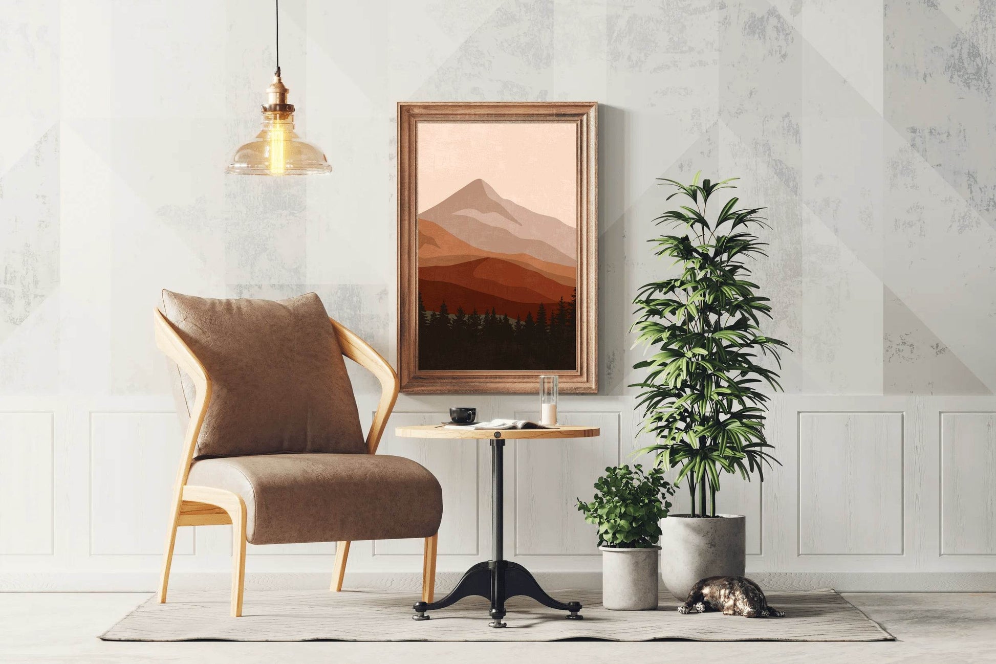 Abstract Scenery Minimalist Mountain Range ArtWork - beink online art store