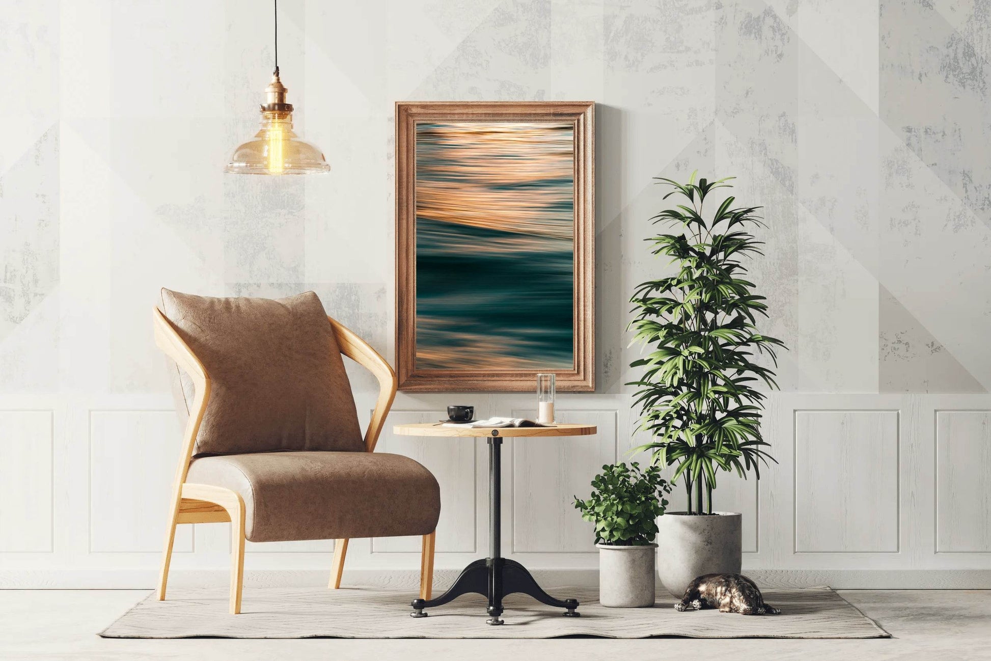Golden Waves Abstract Wall Art - beink online art store