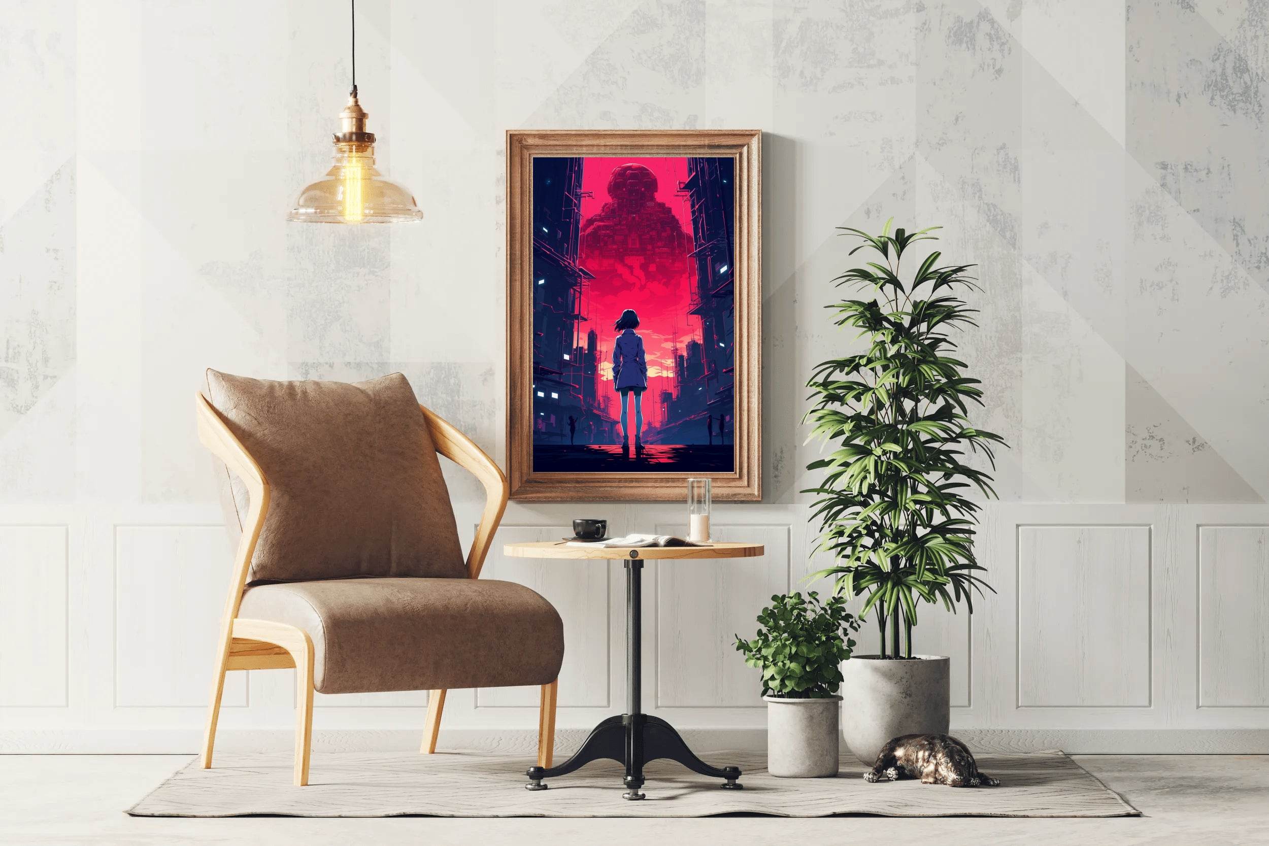 Anime Girl Standing in a Dark Alley Wall Art - beink online art store