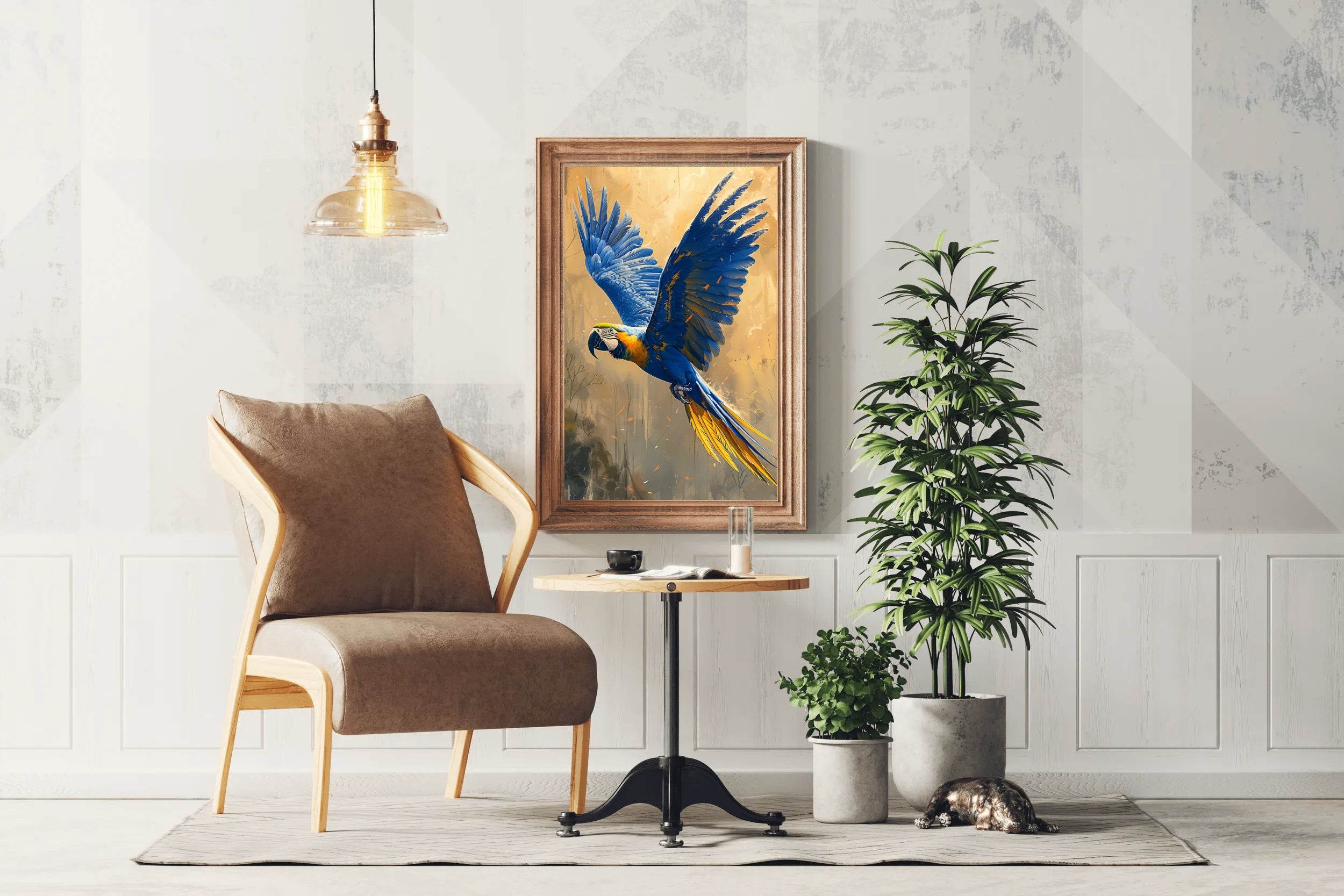 Painting of Blue Flying Macaw - beink online art store
