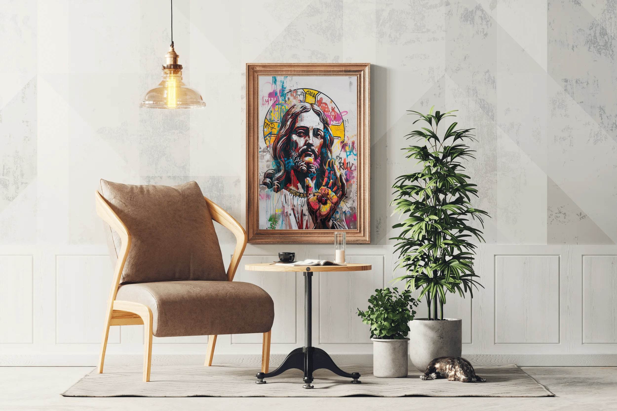 Graffiti Background of Jesus Christ Wall Art - beink online art store