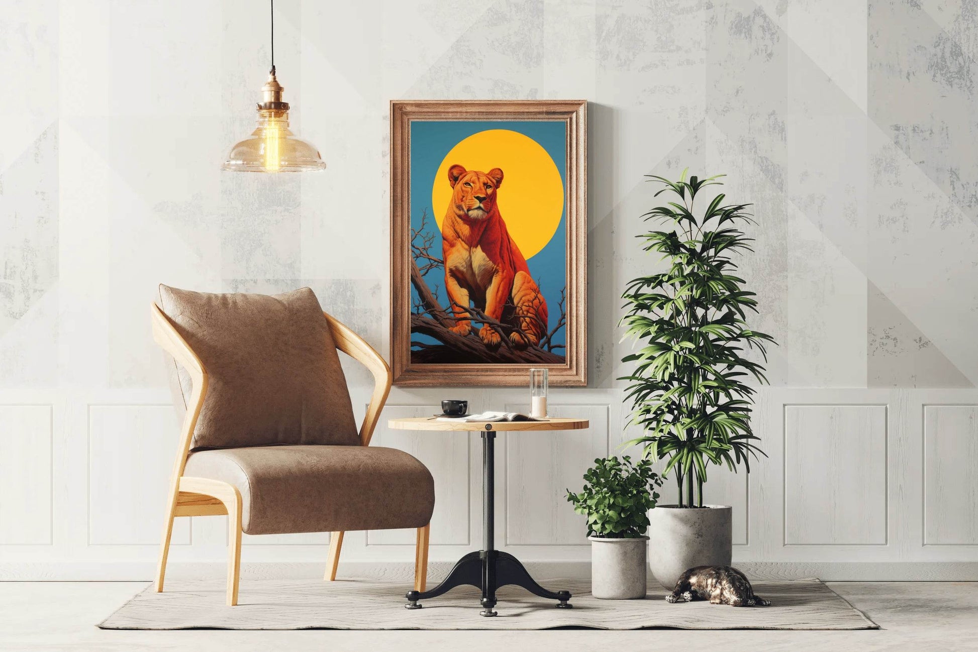 Digital Lion Painting Wall Art - beink online art store