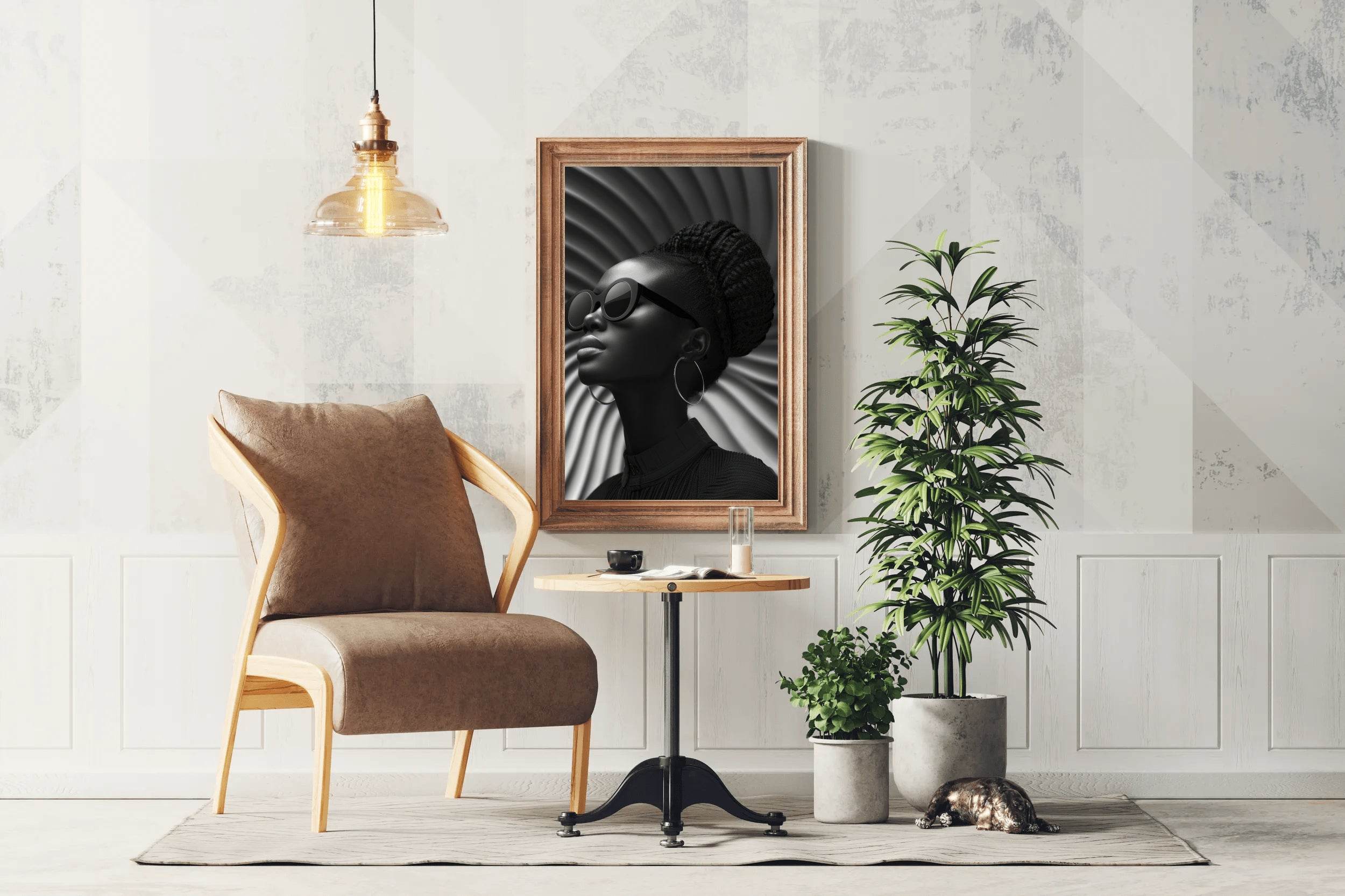 Girl in Goggle Black & White Wall Art - beink online art store