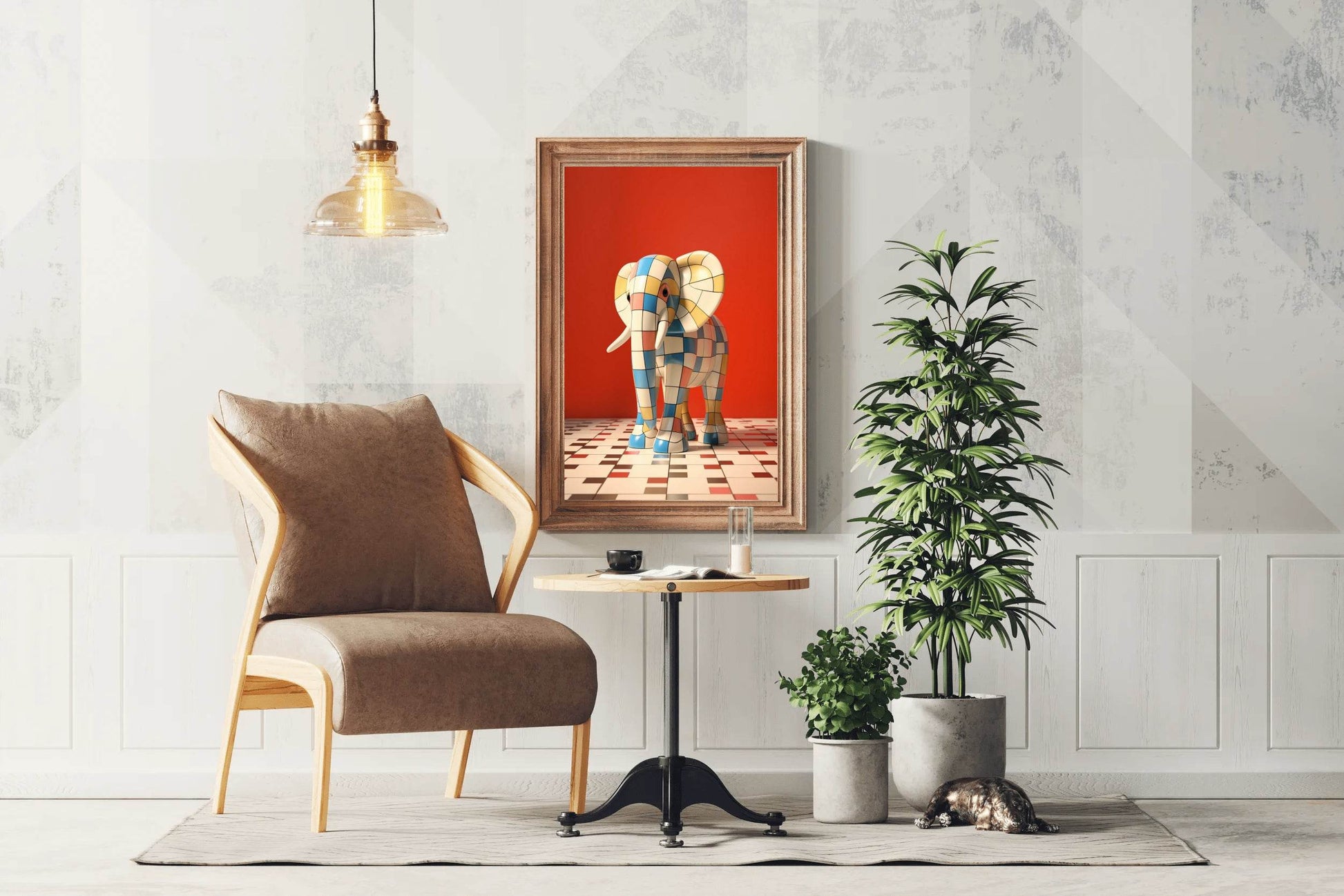 Colorful Robotic Elephant Animal Wall Art - beink online art store