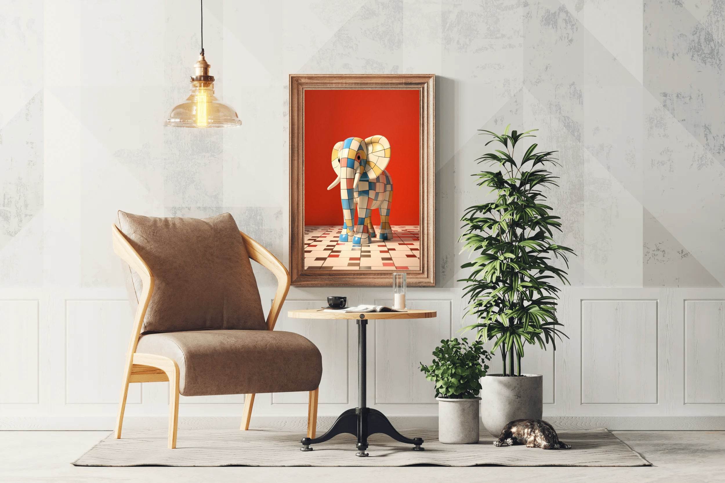 Colorful Robotic Elephant Animal Wall Art - beink online art store