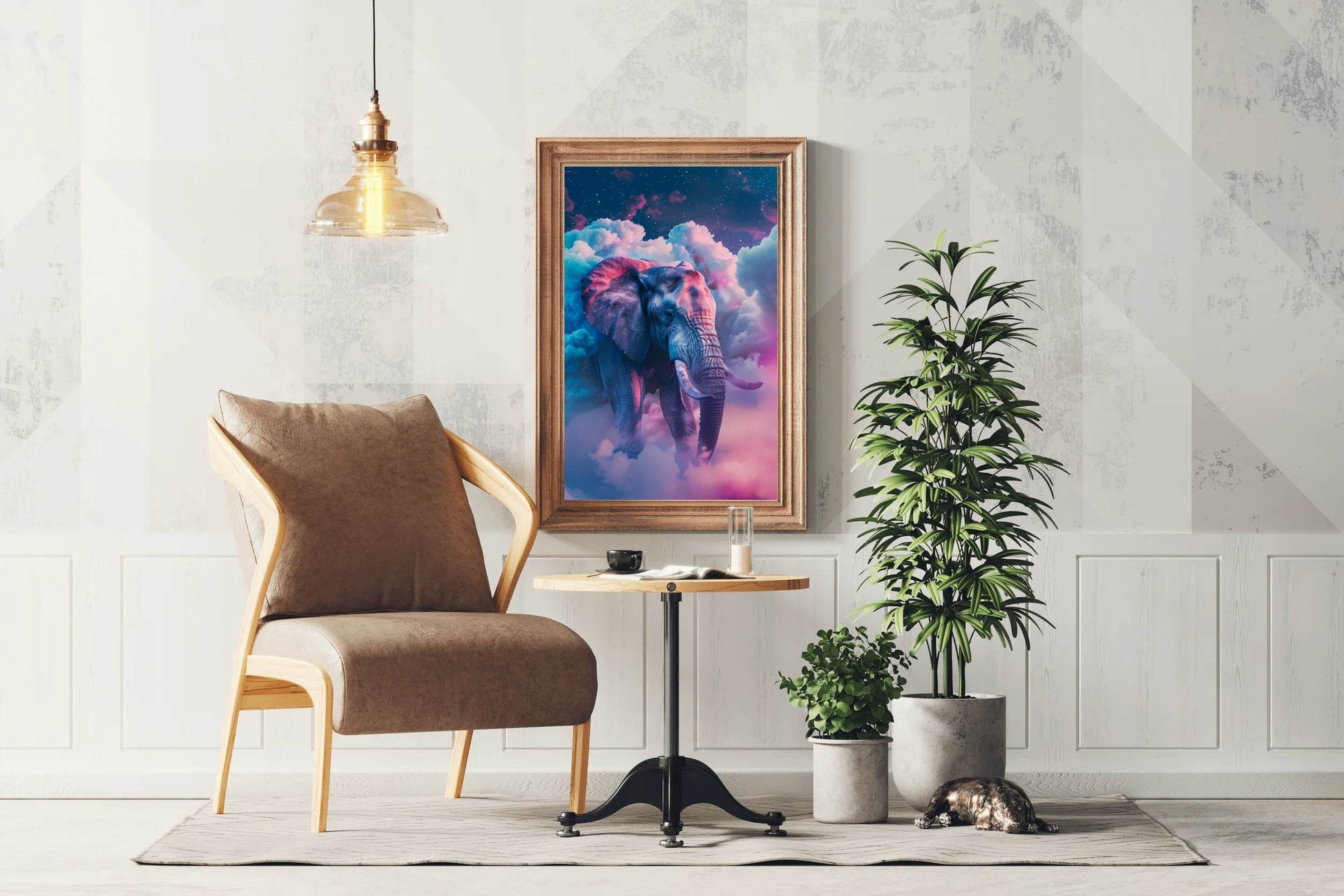 Digital Painting of Fantasy Elephant Wall Art - beink online art store
