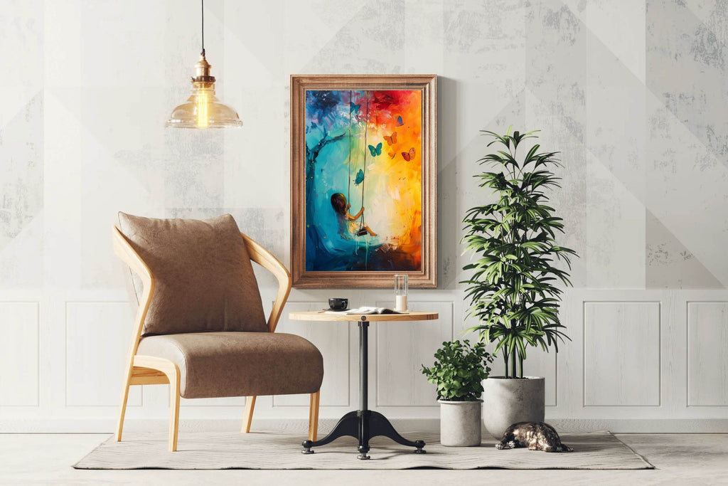 Drawing Of Anime Girl Playing Wall Art - beink online art store