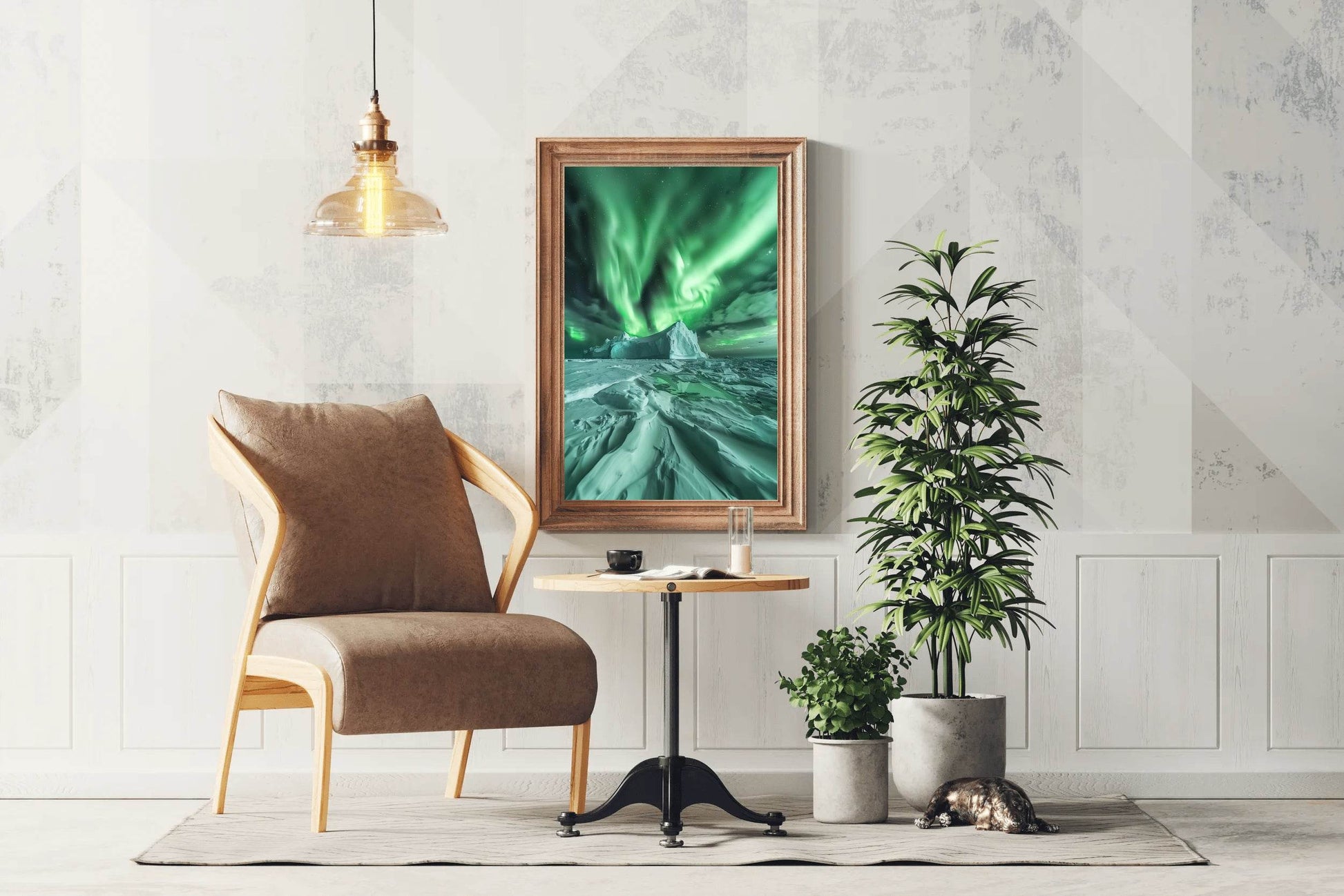 Northern Lights Dance Over Iceberg Wall Art - beink online art store