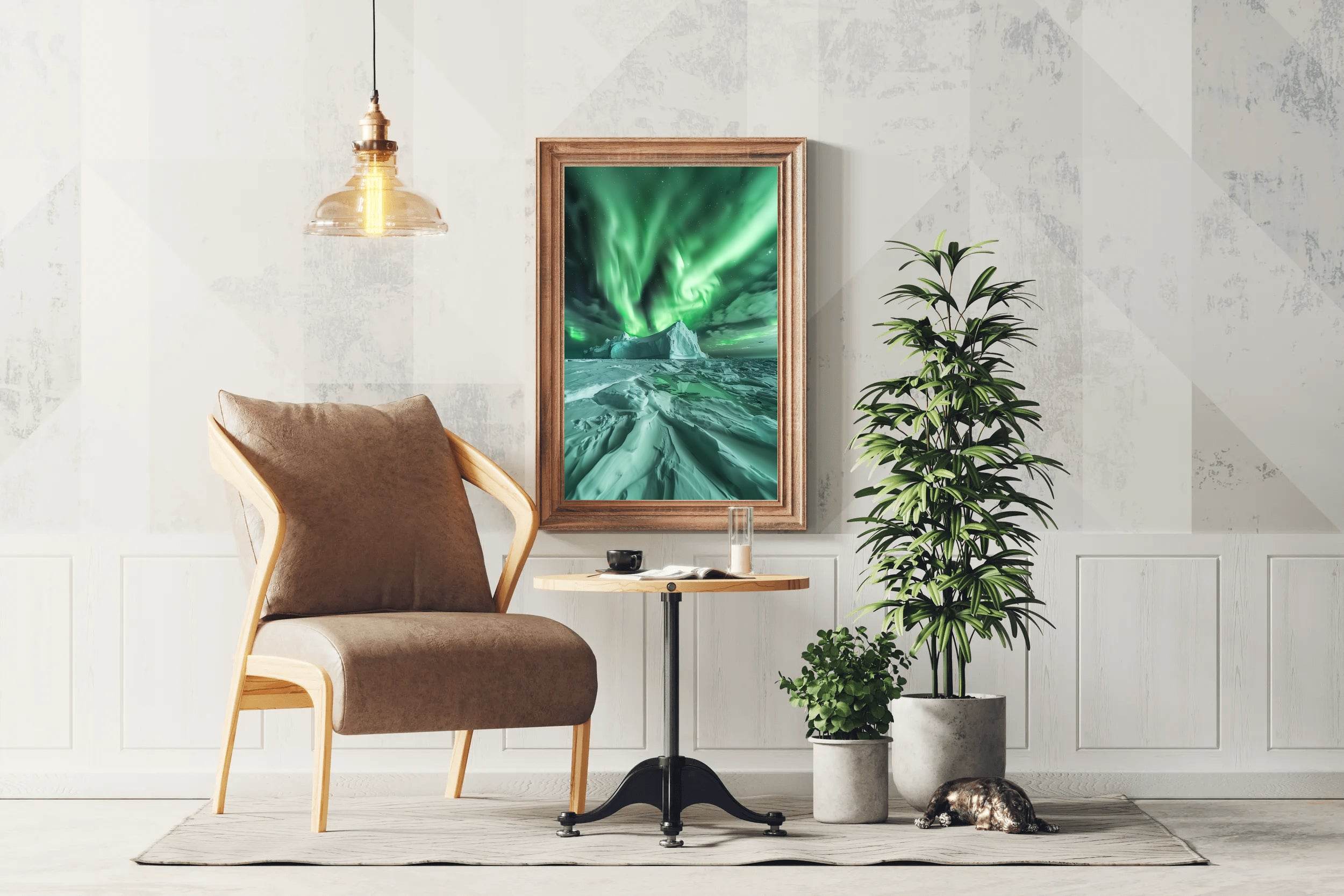 Northern Lights Dance Over Iceberg Wall Art - beink online art store