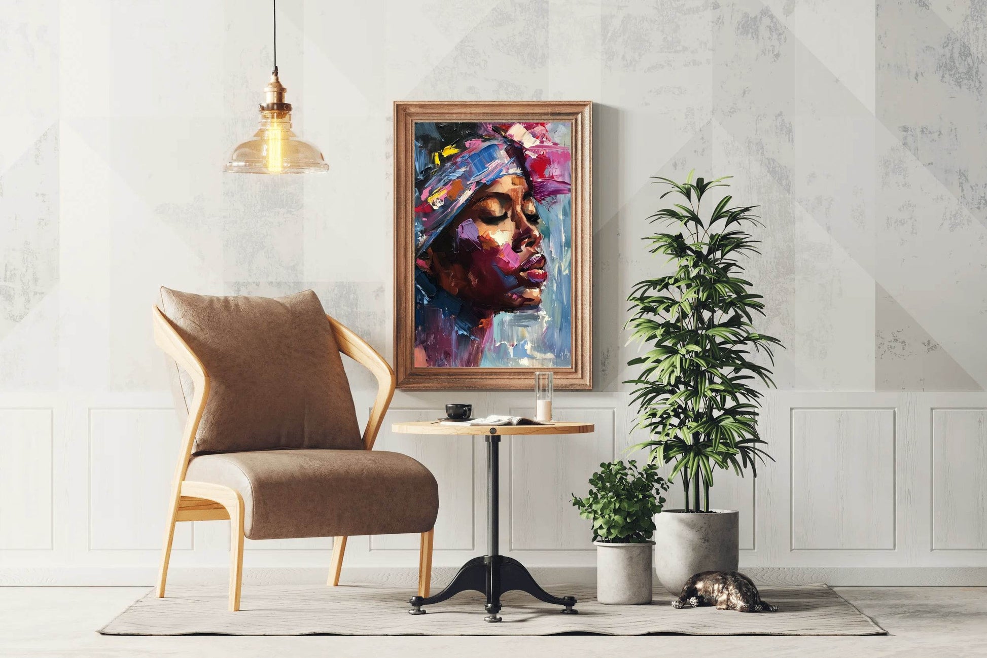 Woman with African Headtie Wall Art - beink online art store