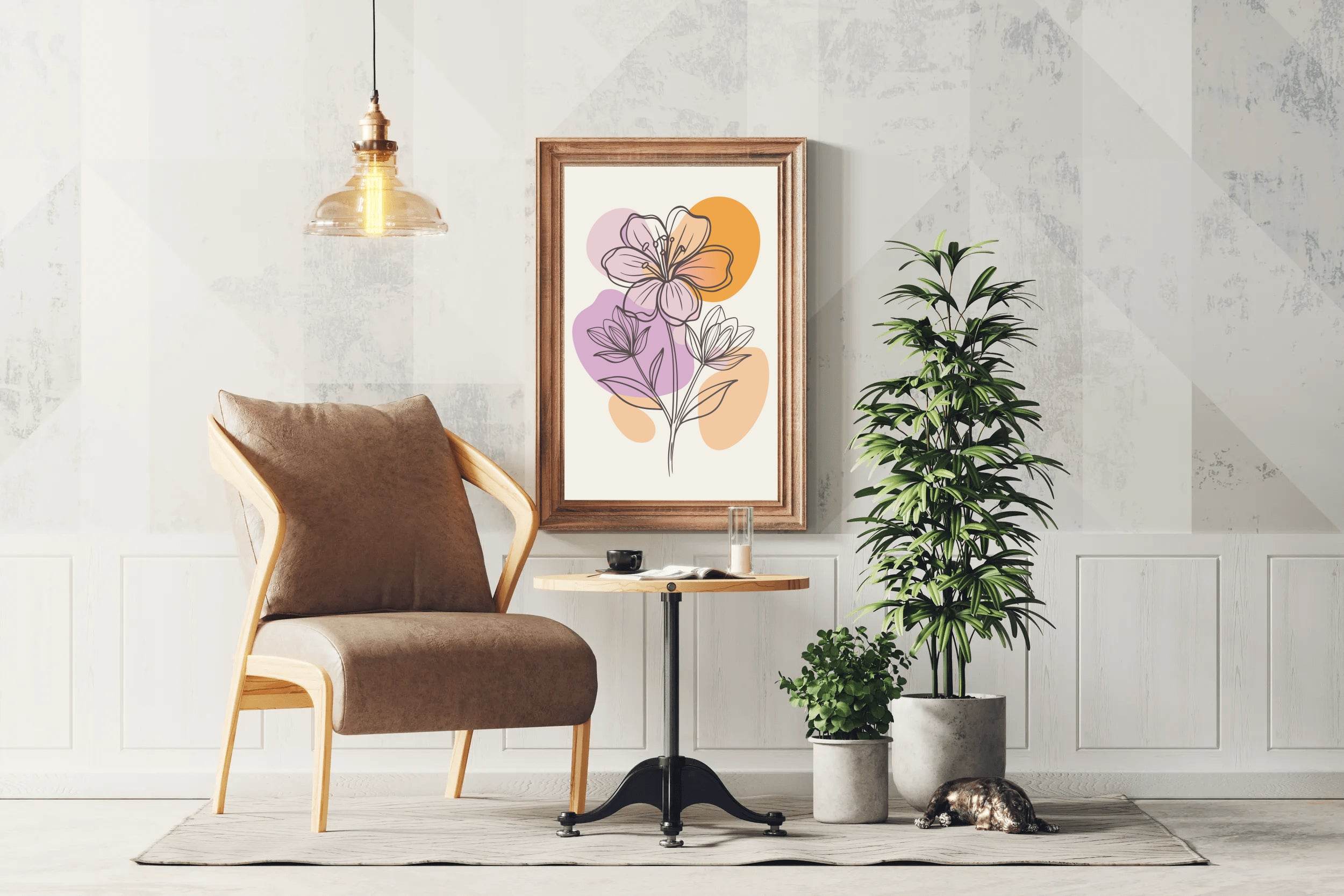 Beautiful Minimal Lilium Flower Wall Art - beink online art store