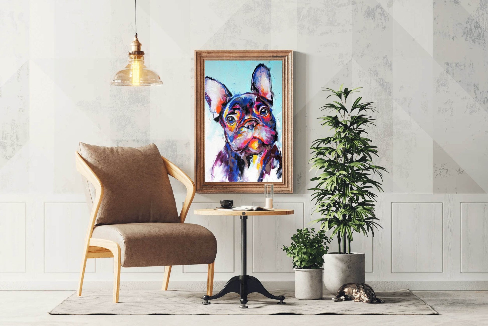 Colorful Painting of French Bull Dog - beink online art store