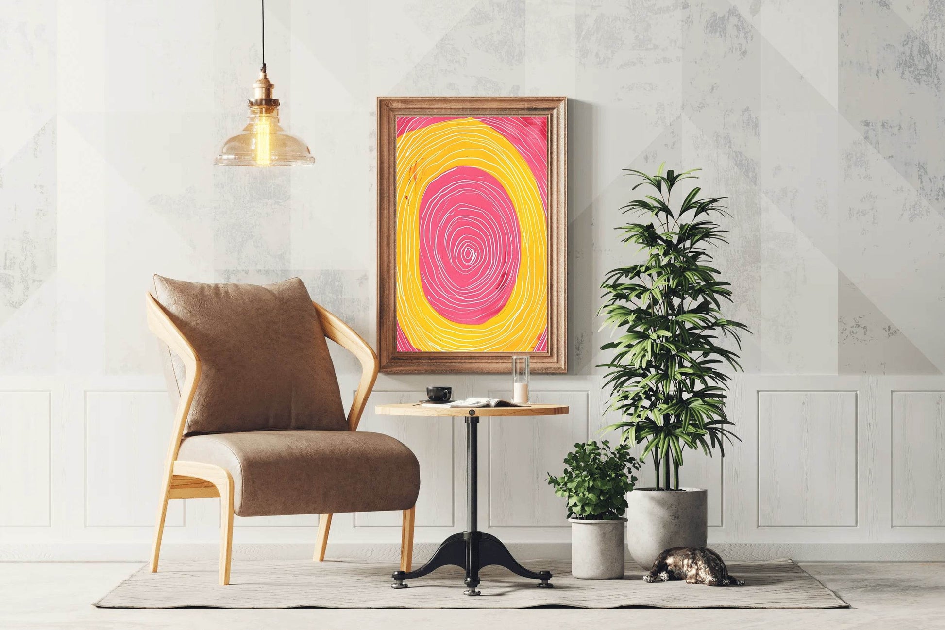 Yellow and Pink Swirl Digital Art - beink online art store