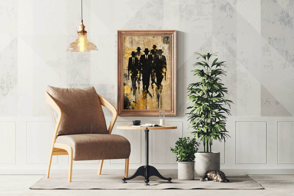 Painting of a Group of Men in Suits and Hats - beink online art store