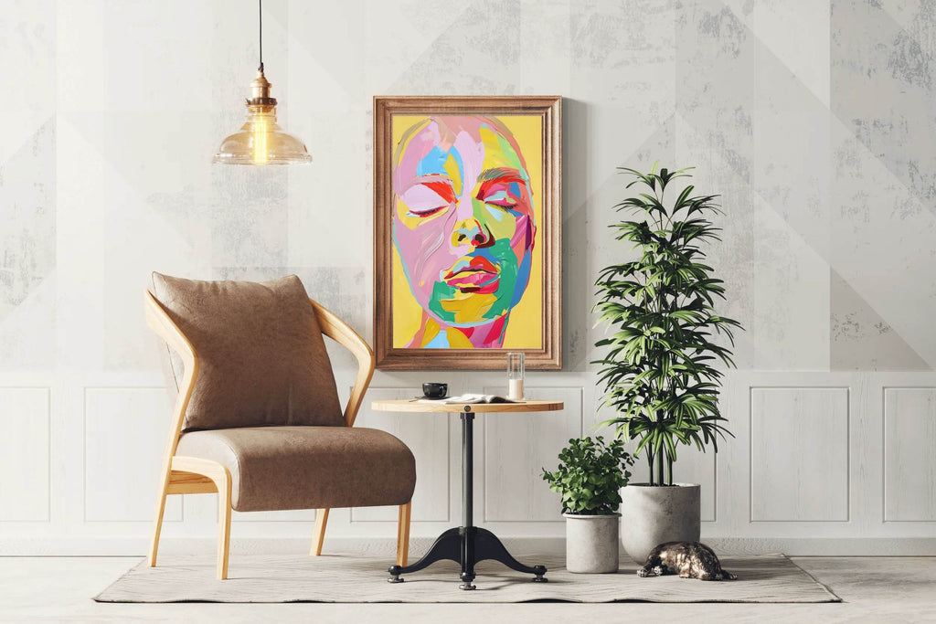 Colorful Face Painting Of Woman Wall Art - beink online art store