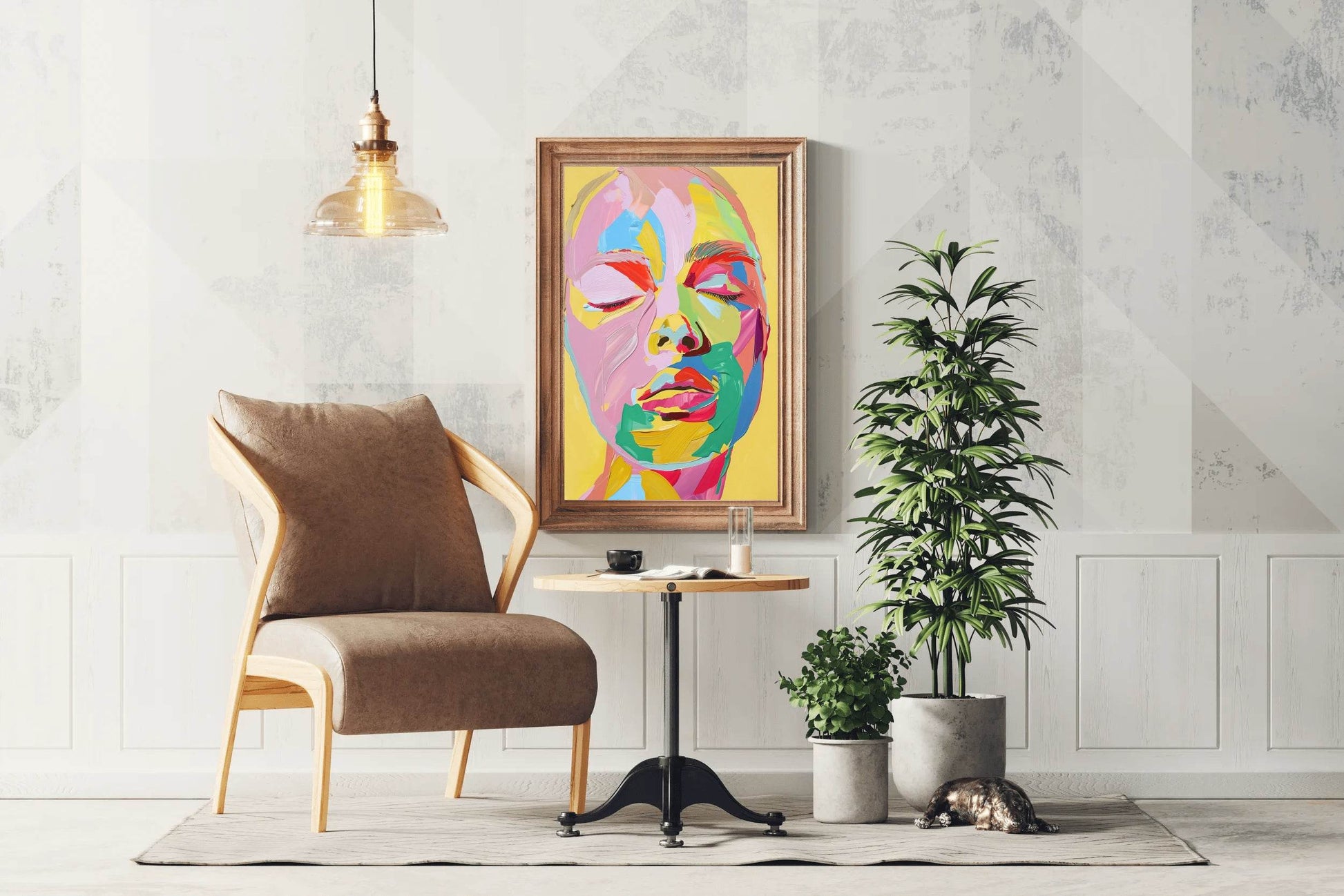 Colorful Face Painting Of Woman Wall Art - beink online art store