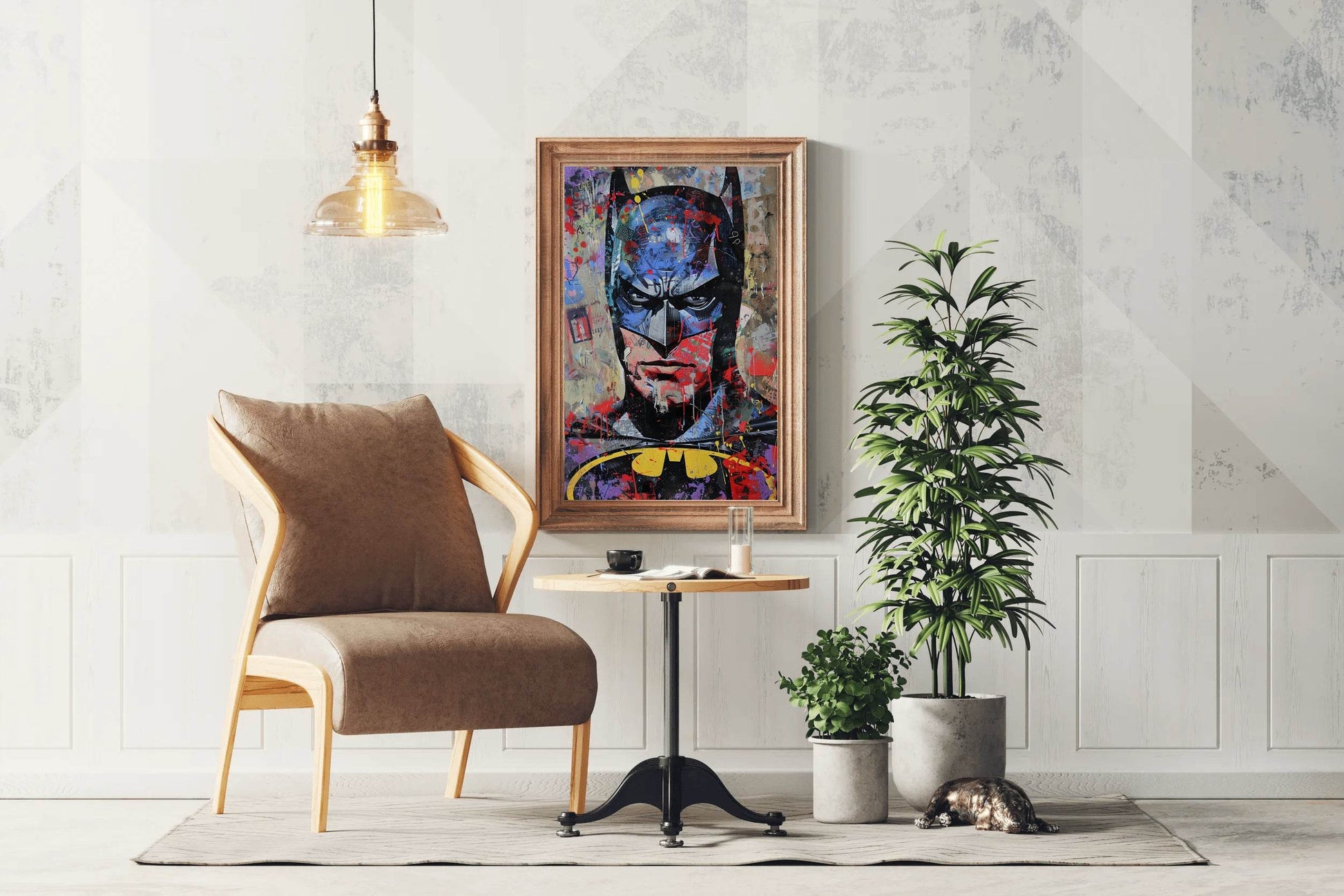 Watercolor Painting of Batman Face Wall Art - beink online art store