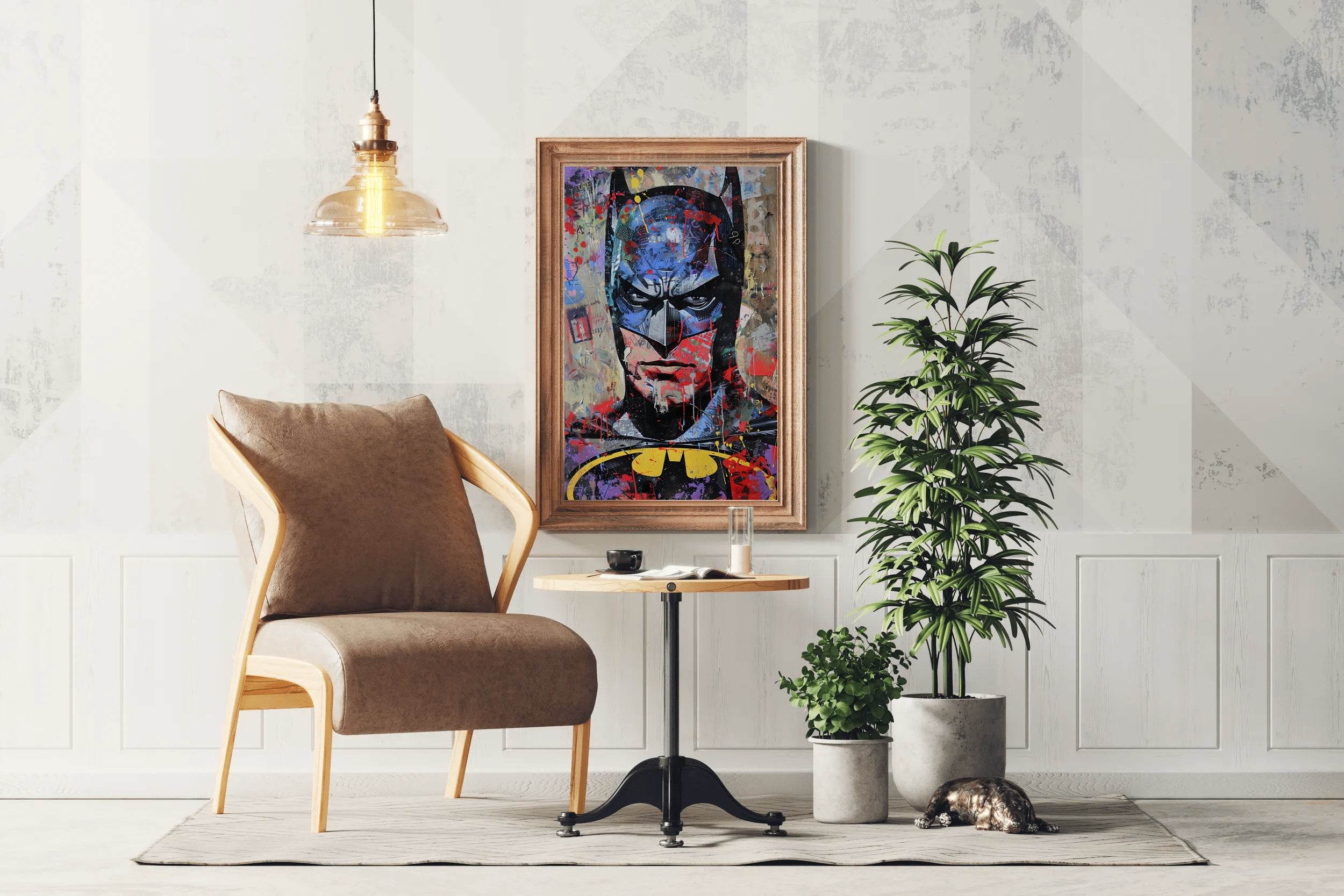 Watercolor Painting of Batman Face Wall Art - beink online art store