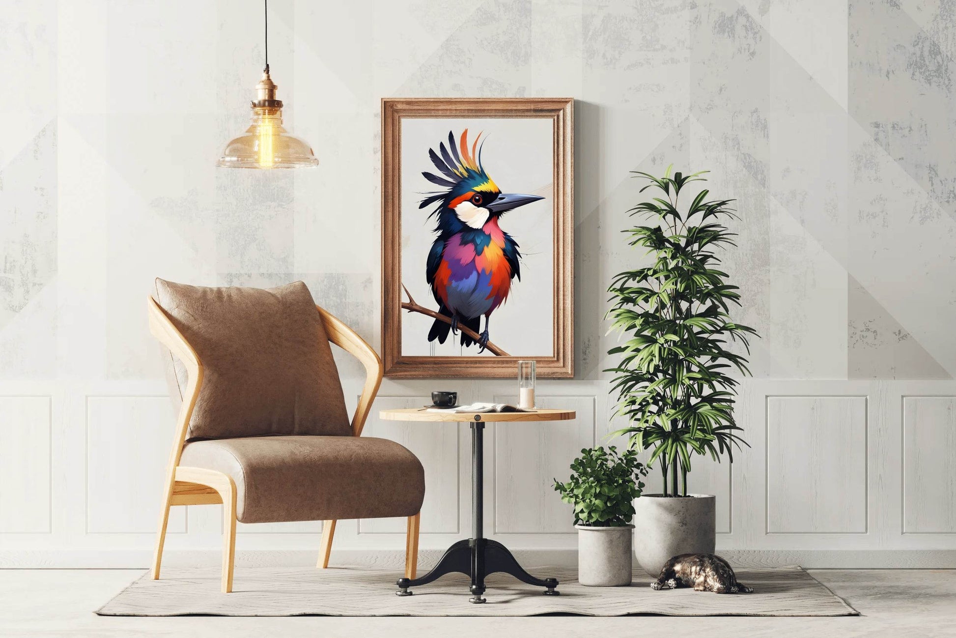 Watercolor Kingfisher Bird Wall Art - beink online art store
