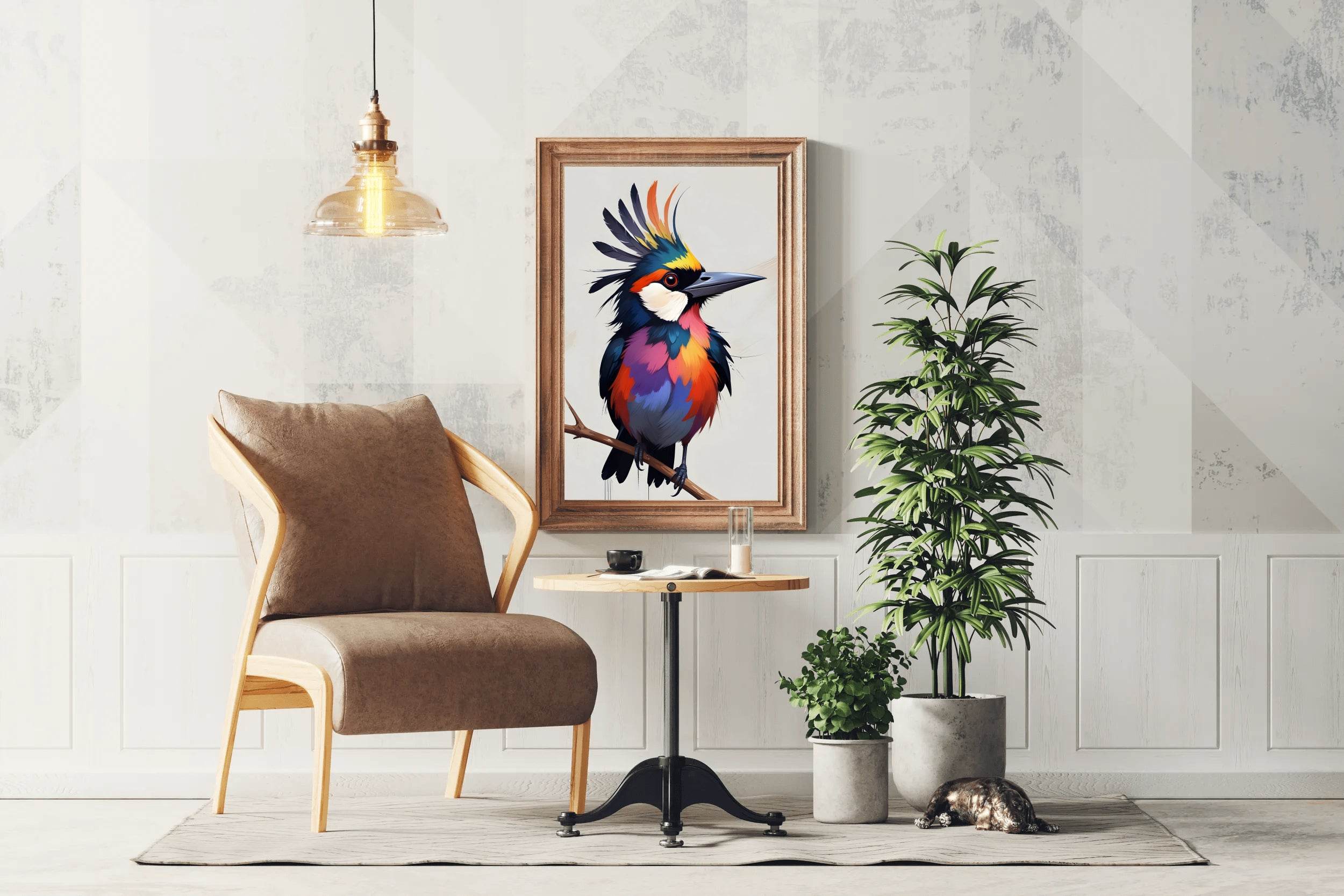 Watercolor Kingfisher Bird Wall Art - beink online art store