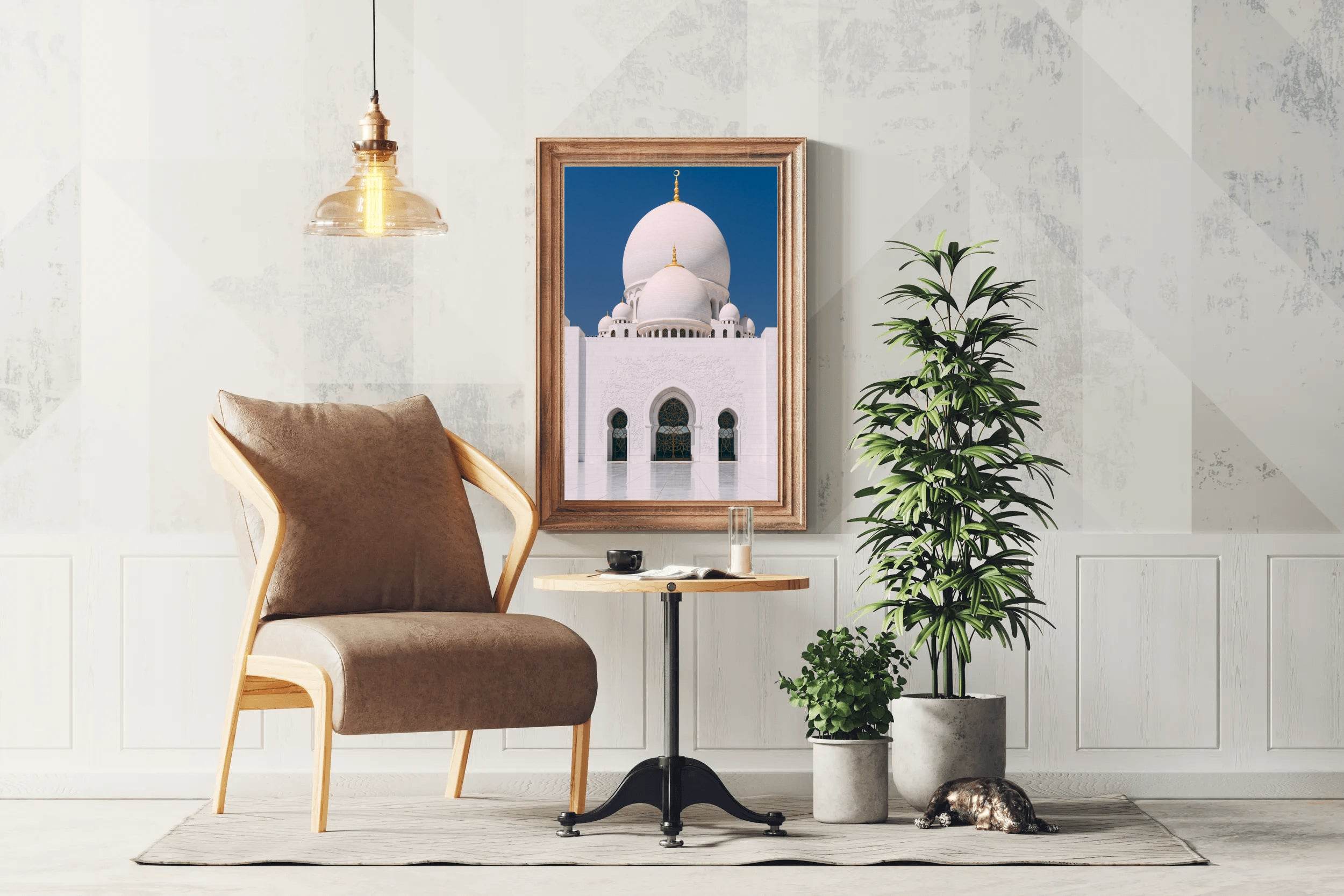 Pristine Mosque Against Blue Sky Wall Art - beink online art store