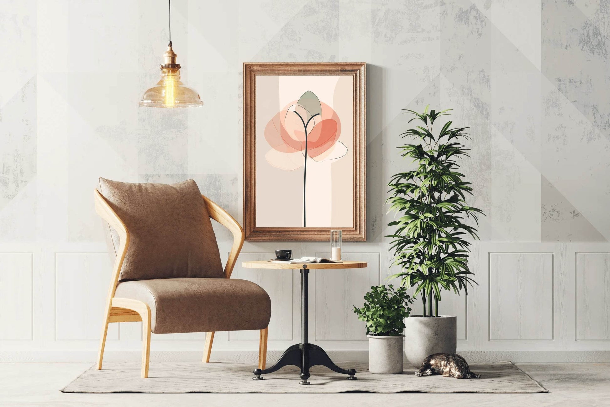 Light Colors Flower Painting Abstract Wall Art - beink online art store