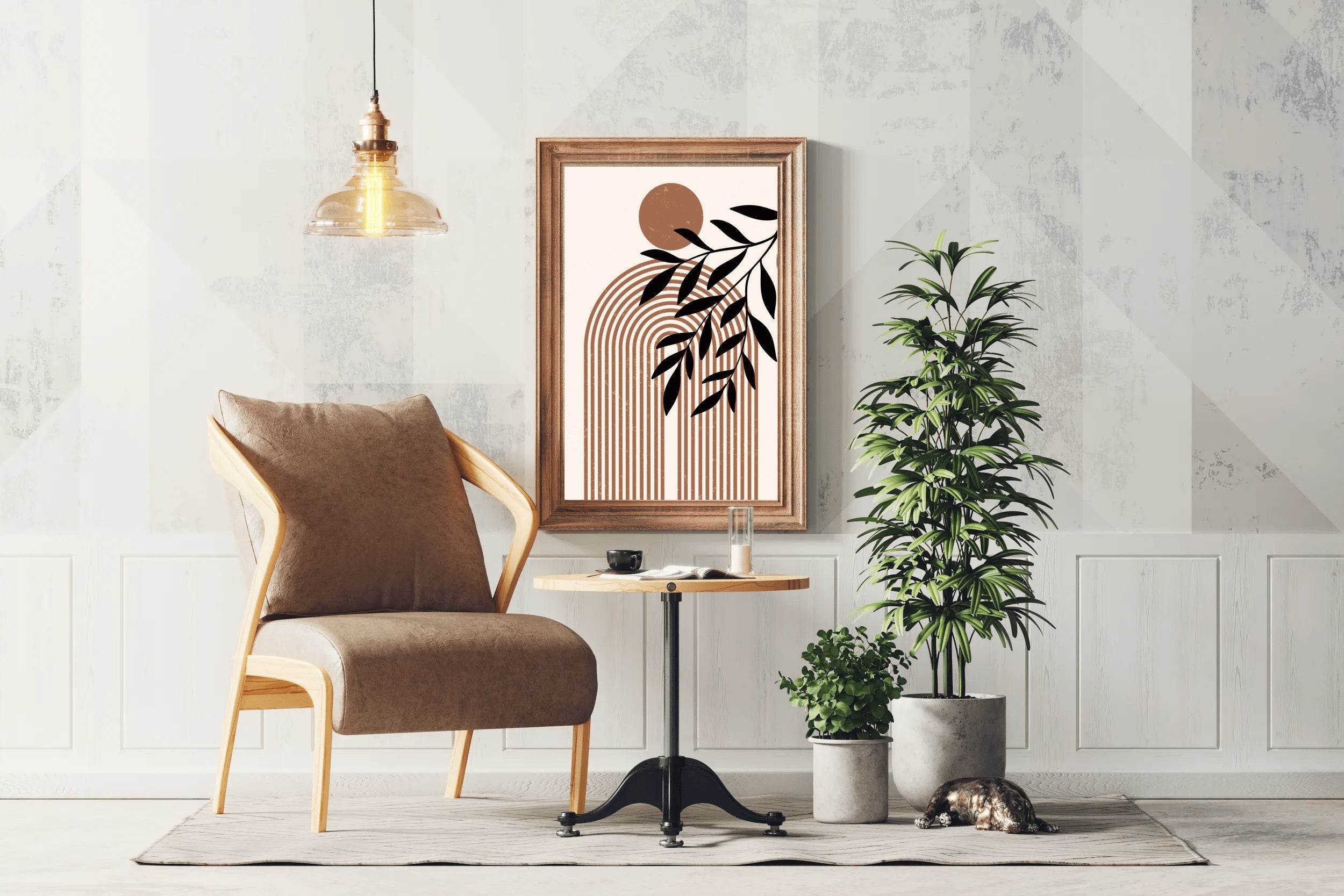 Arched Lines with Leaf ArtWork - beink online art store