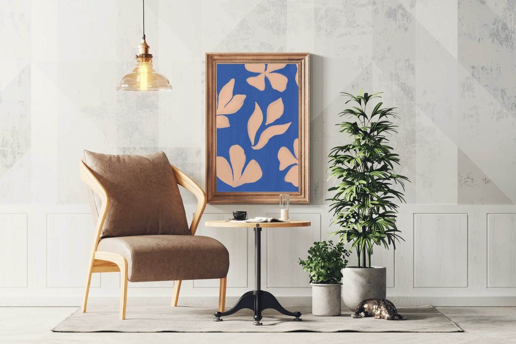 Productive Blue Leaves Wall Art - beink online art store