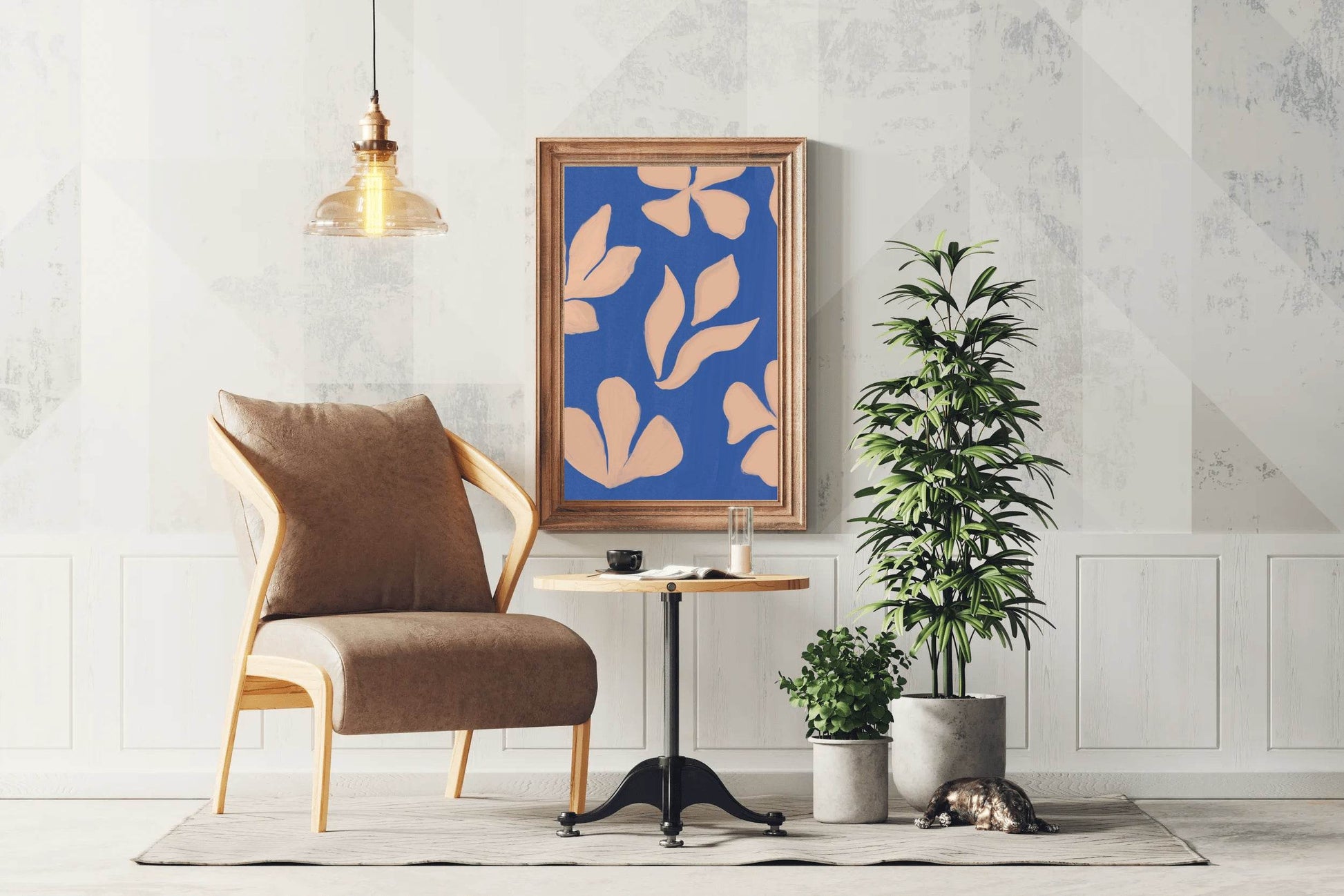 Productive Blue Leaves Wall Art - beink online art store