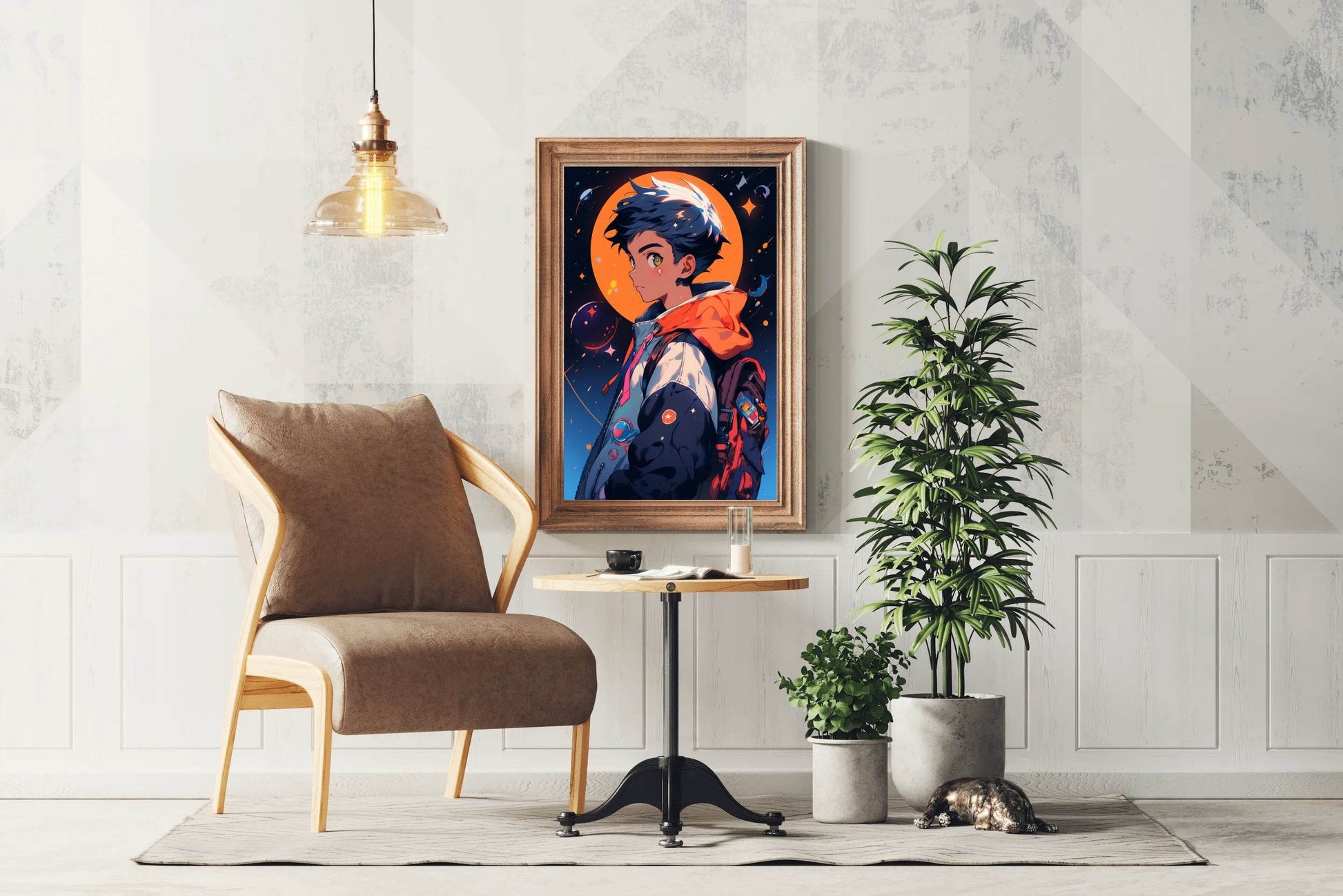 Anime Boy with Backpack Wall Art - beink online art store