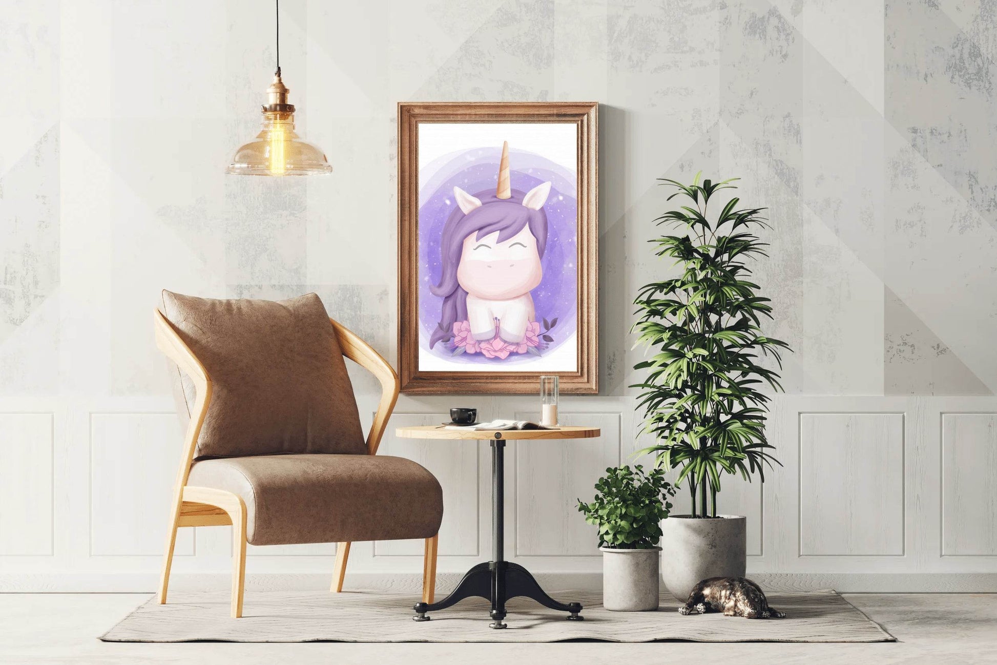 Watercolor Baby Unicorn Sweet Portrait - beink online art store