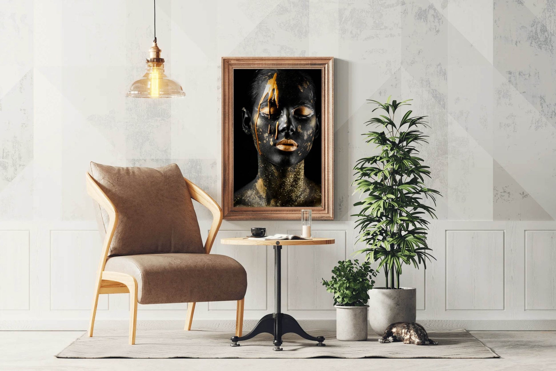 Black Woman Adorned in Gold Wall Art - beink online art store