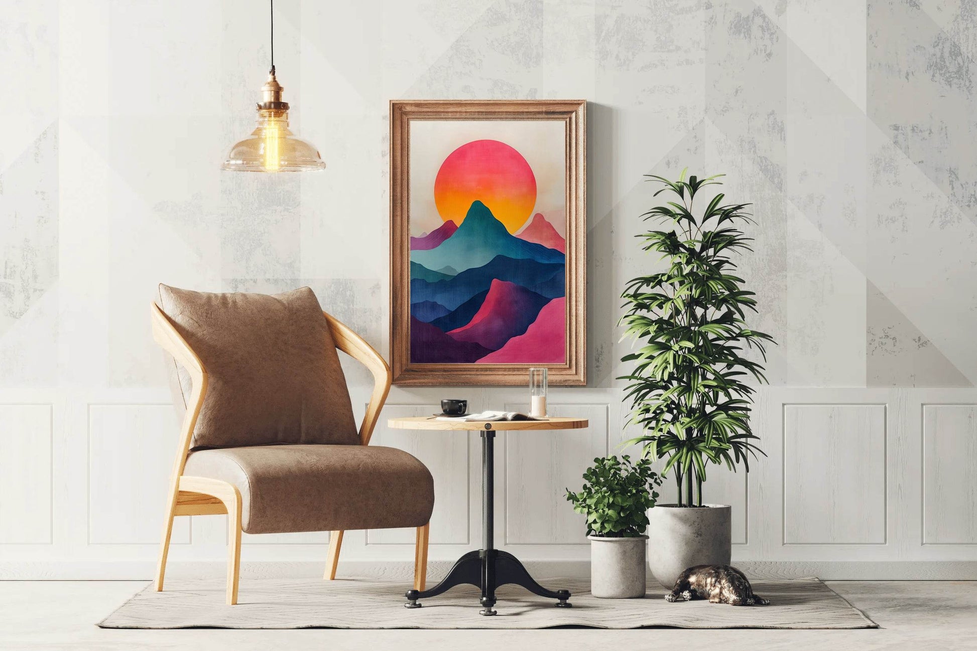 Oil Paint Rainbow Hills Modern Wall Art - beink online art store