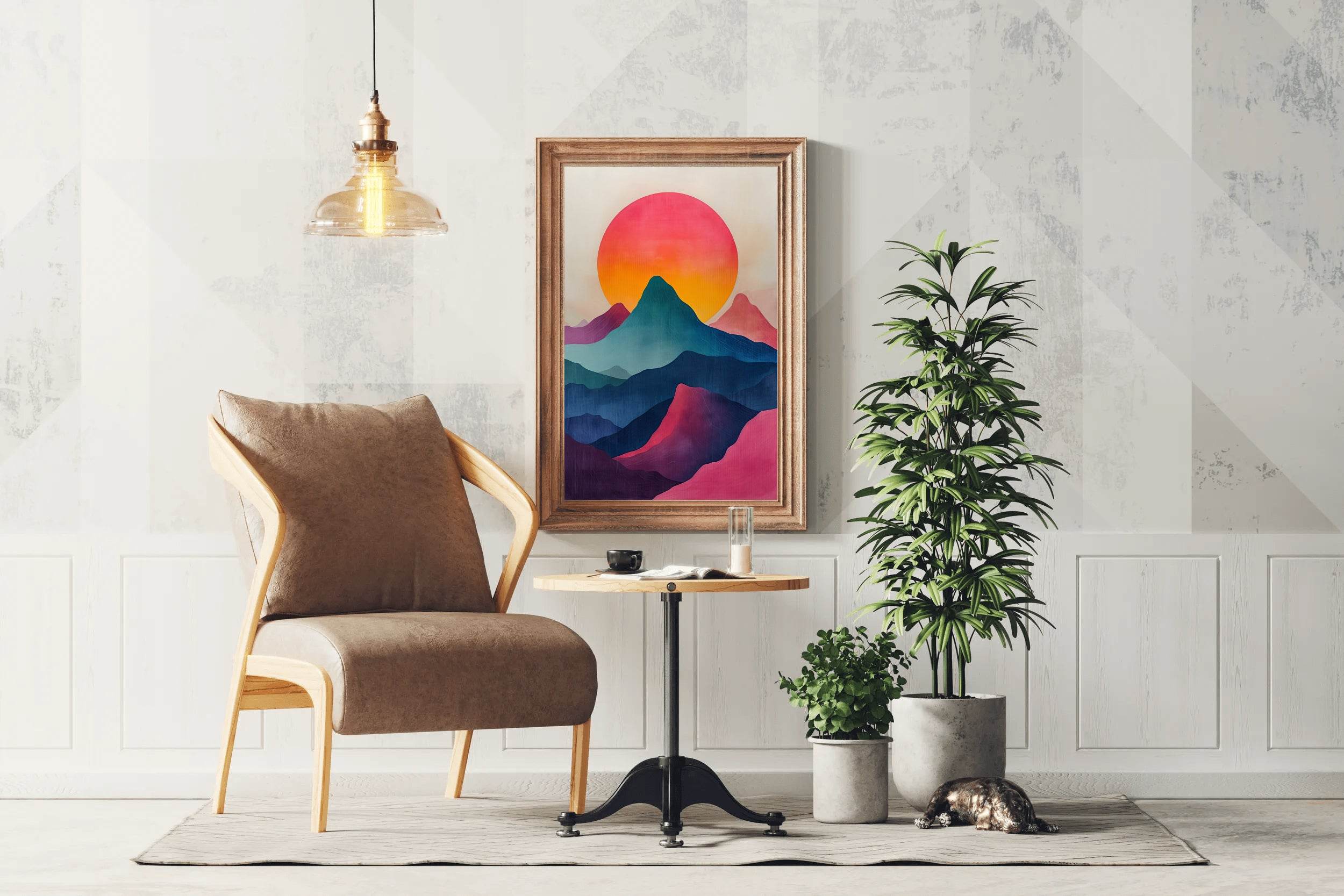 Oil Paint Rainbow Hills Modern Wall Art - beink online art store