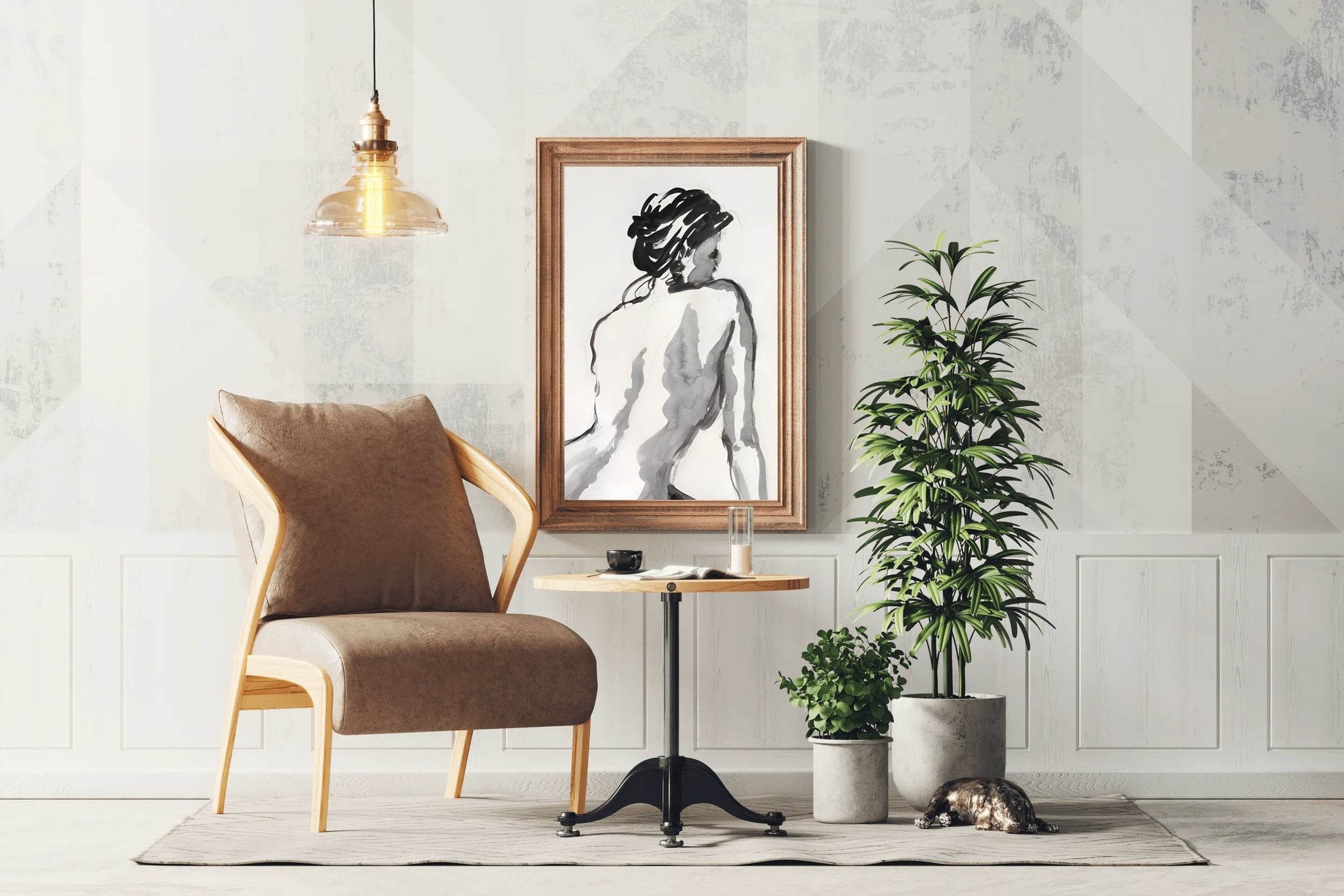 Watercolor Painting of a Lady Modern Wall Art - beink online art store