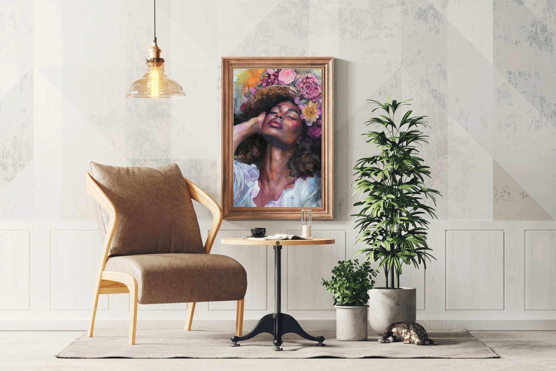 Elegant African Woman Canvas Wall Art - beink online art store