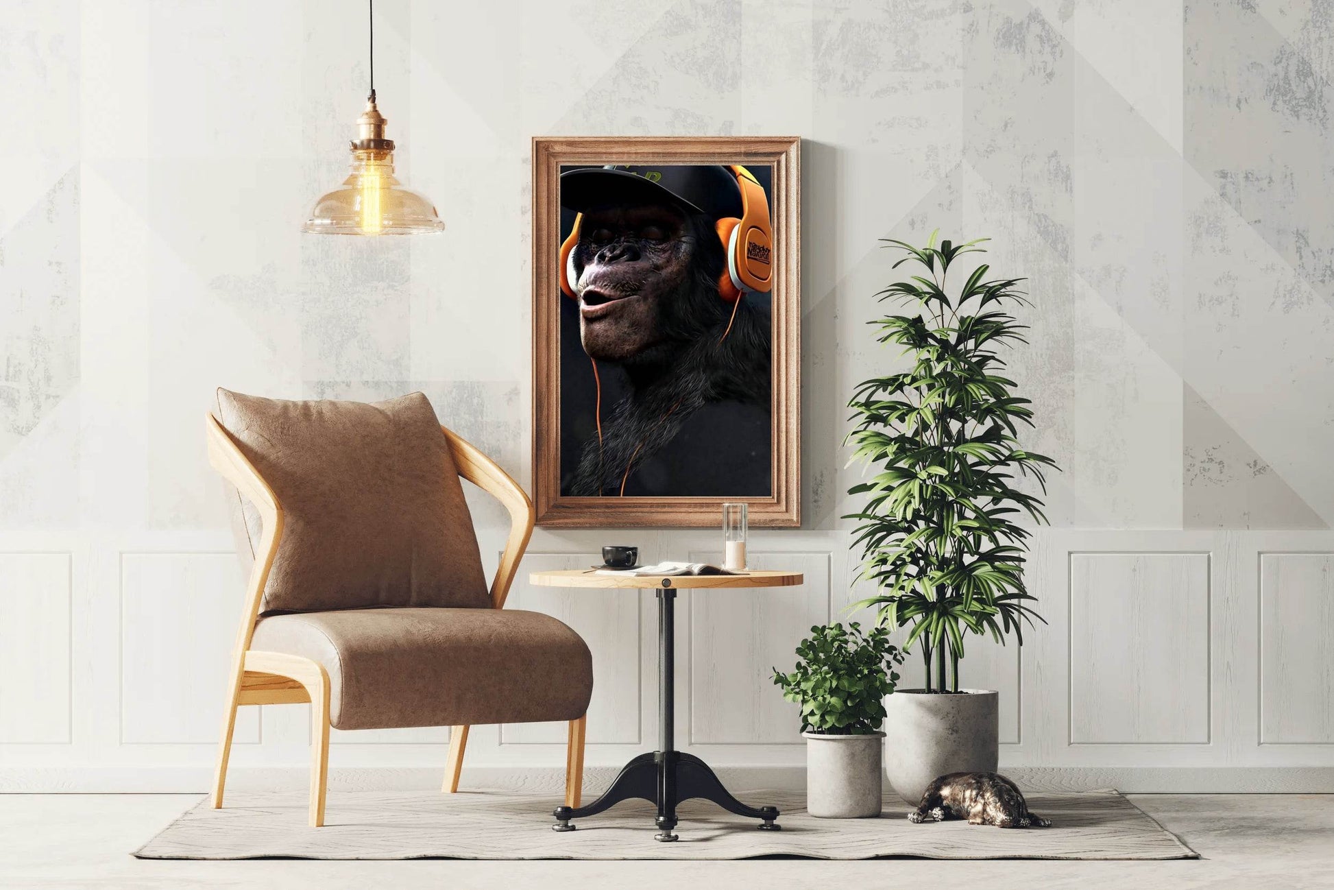 Monkey With Headphones Wall Art - beink online art store