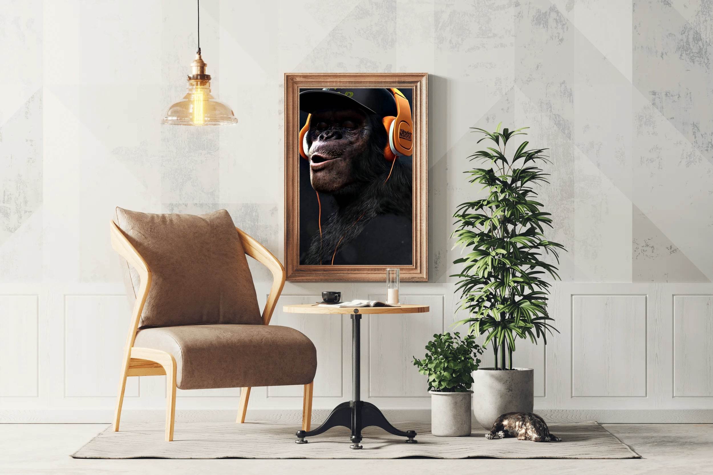 Monkey With Headphones Wall Art - beink online art store