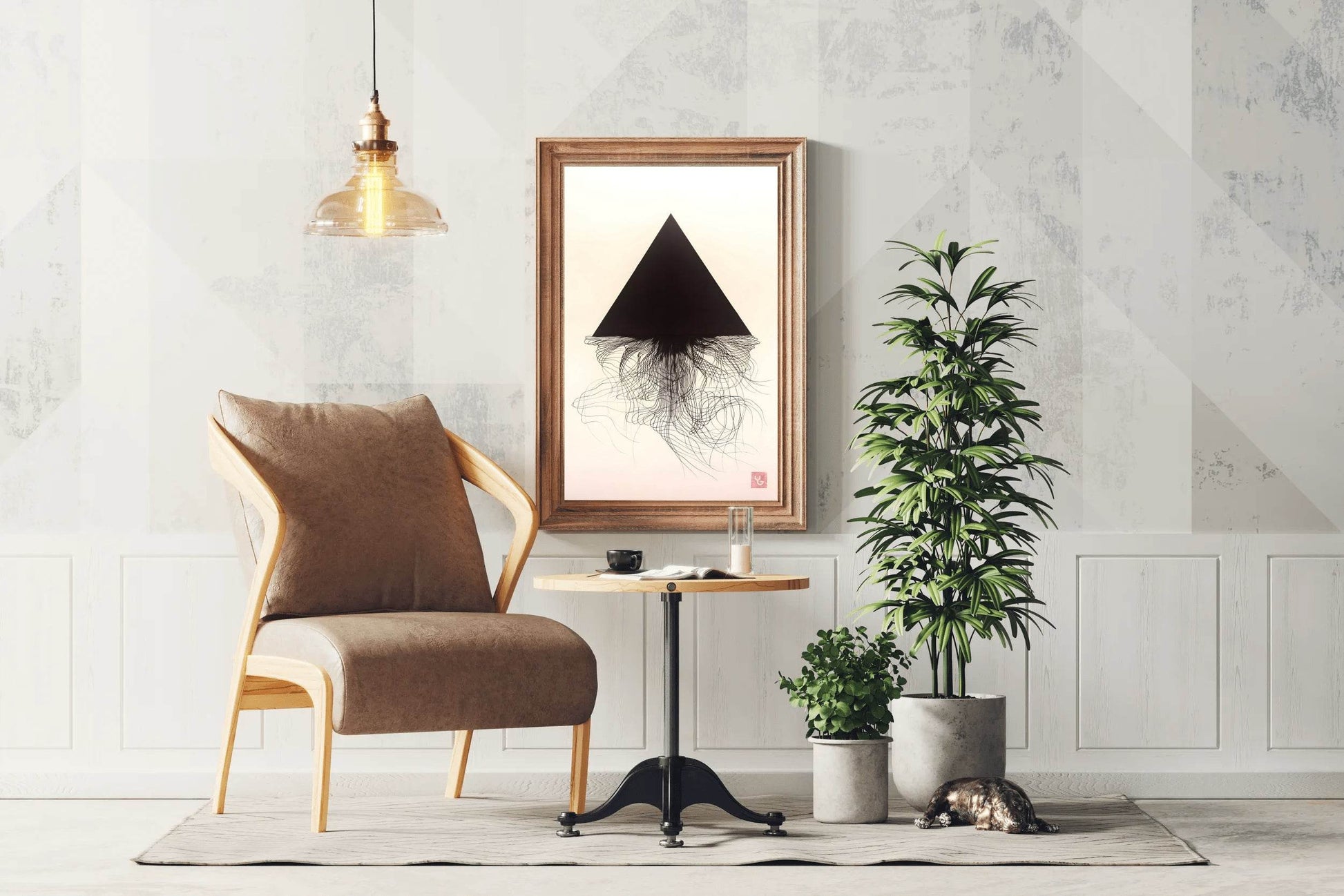 Black Pyramid Modern Wall Art - beink online art store