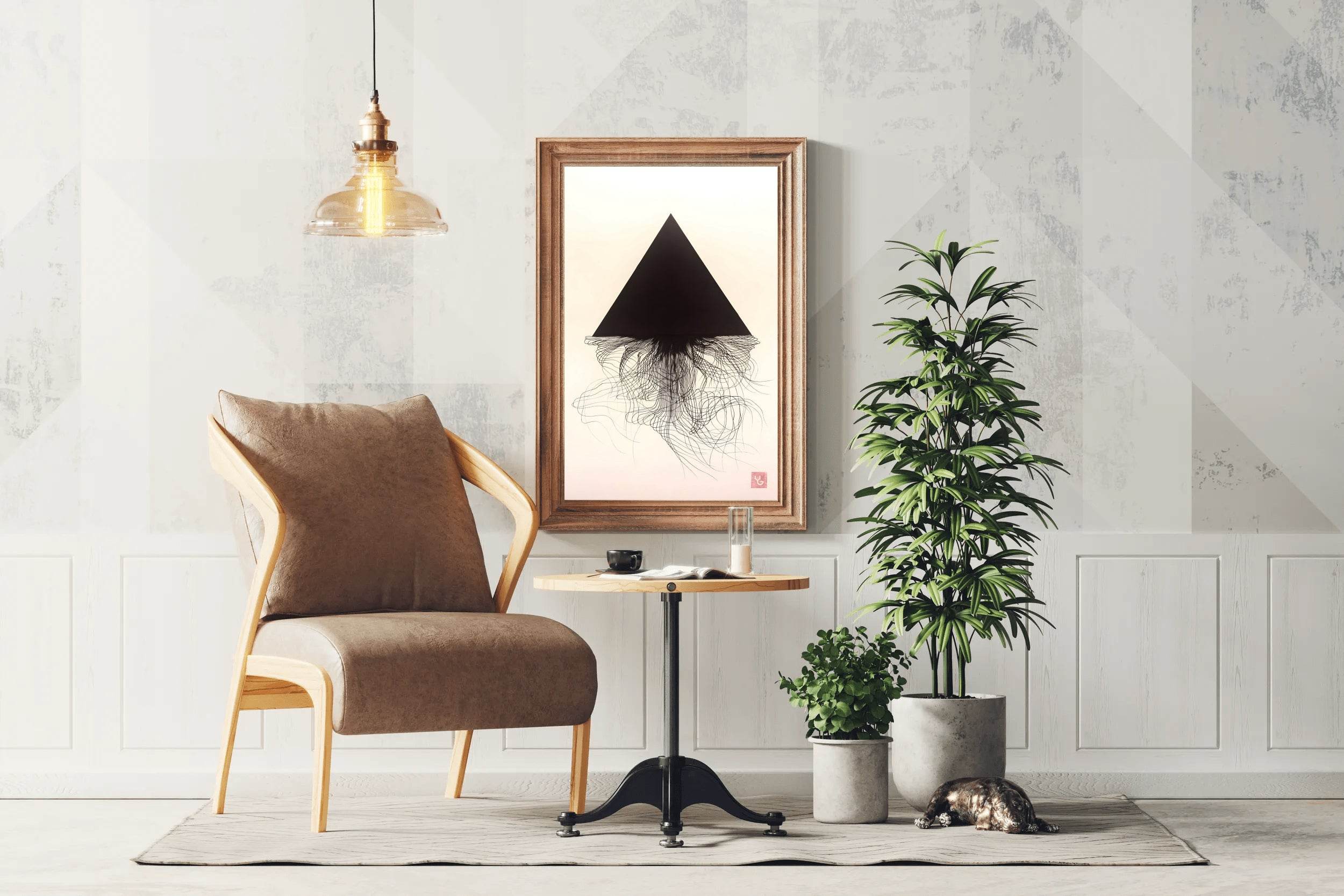 Black Pyramid Modern Wall Art - beink online art store