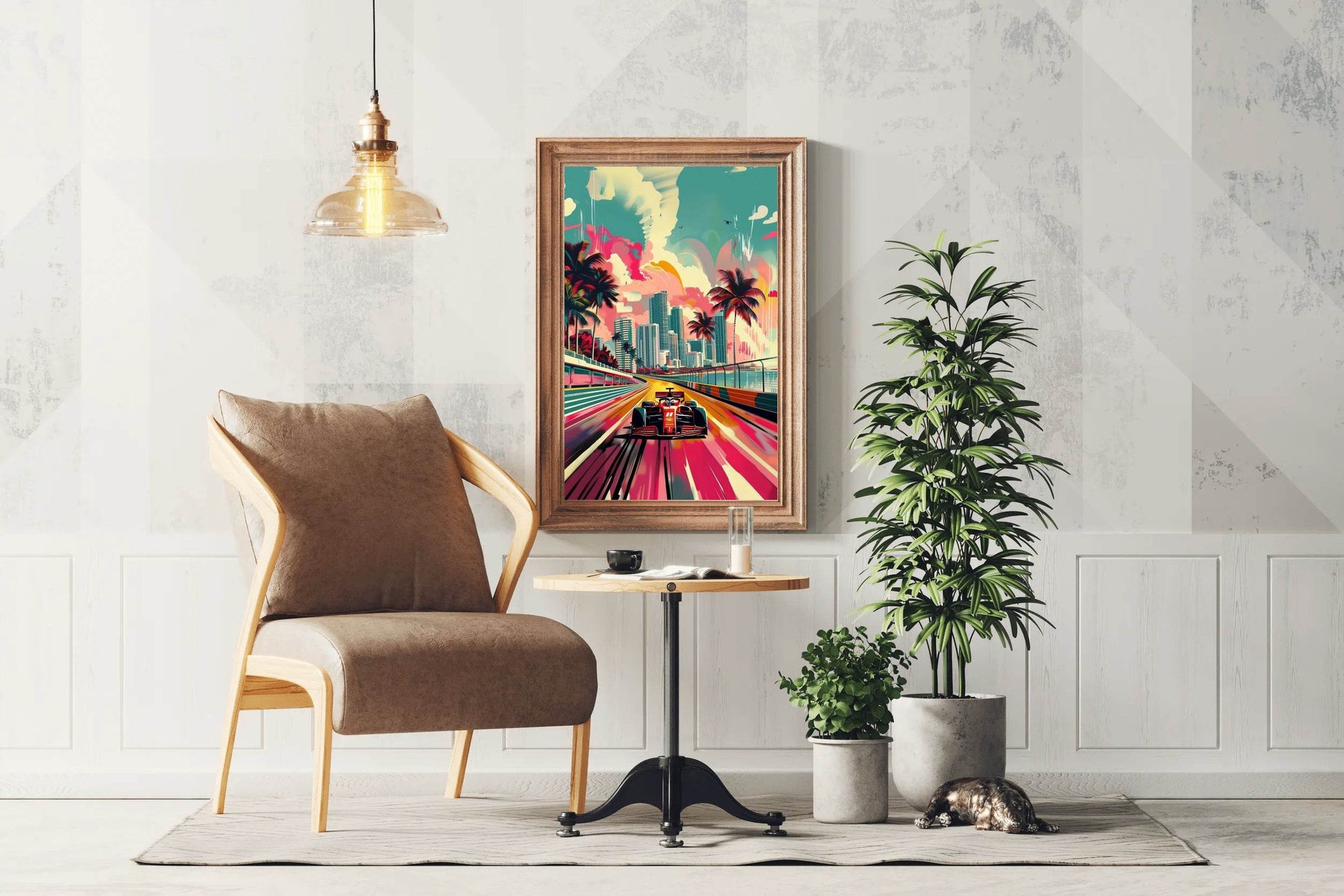 Formula 1 Watercolor Painting Wall Art - beink online art store