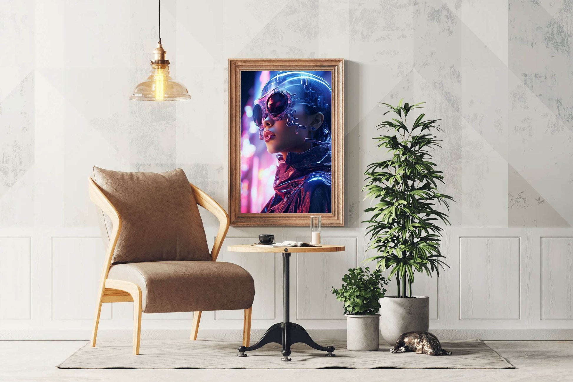 Girl With Space Helmet Wall Art - beink online art store