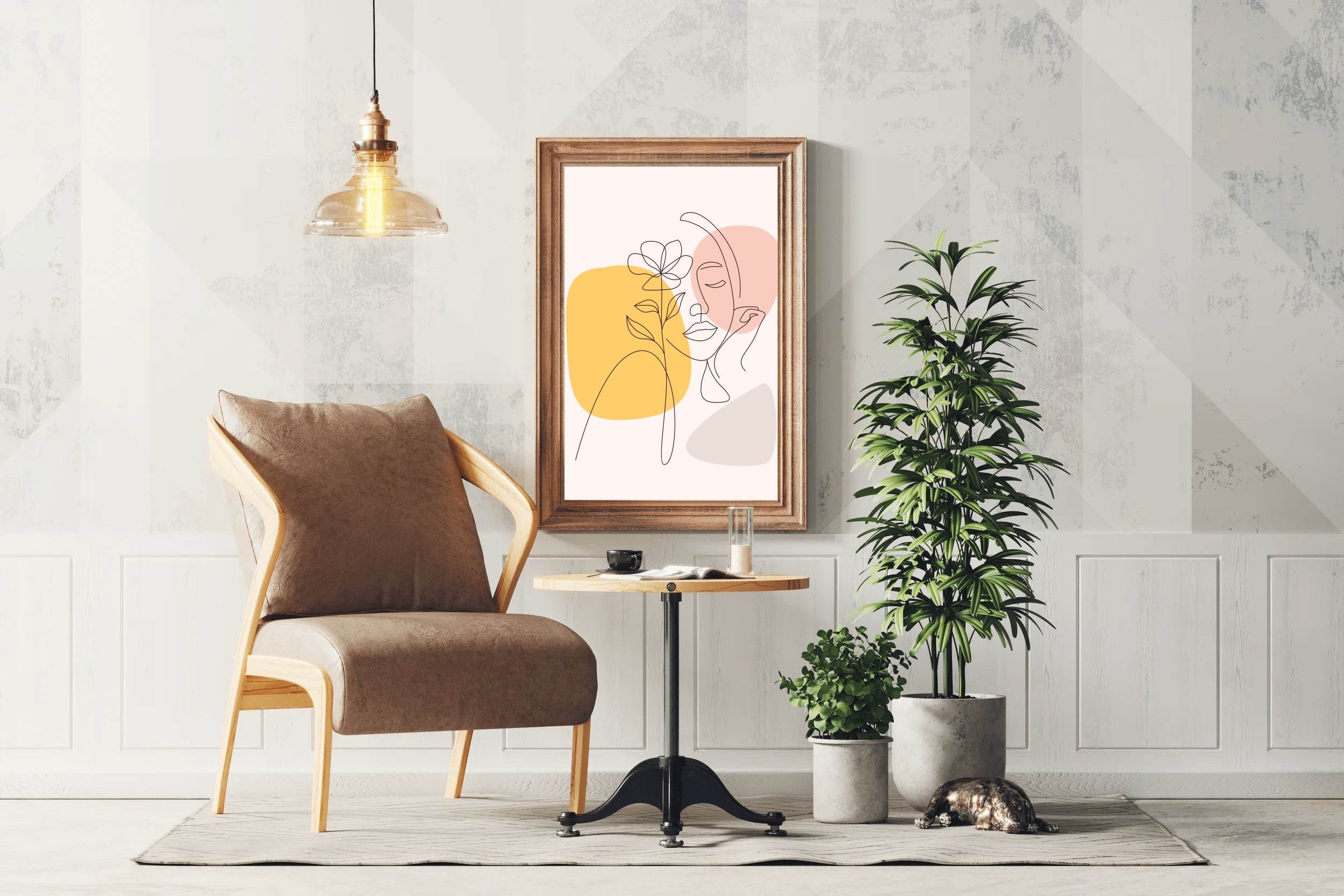 Half Face With Flowers Wall Art - beink online art store