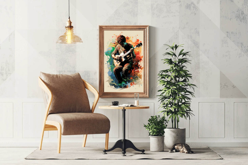 Playing Music With Guitar Wall Art - beink online art store