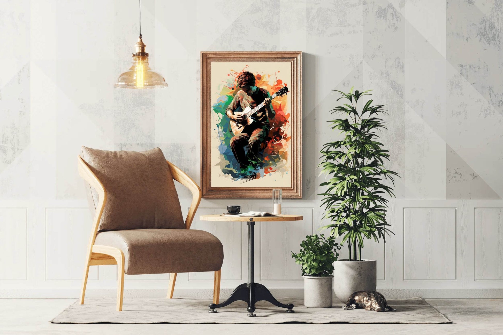 Playing Music With Guitar Wall Art - beink online art store