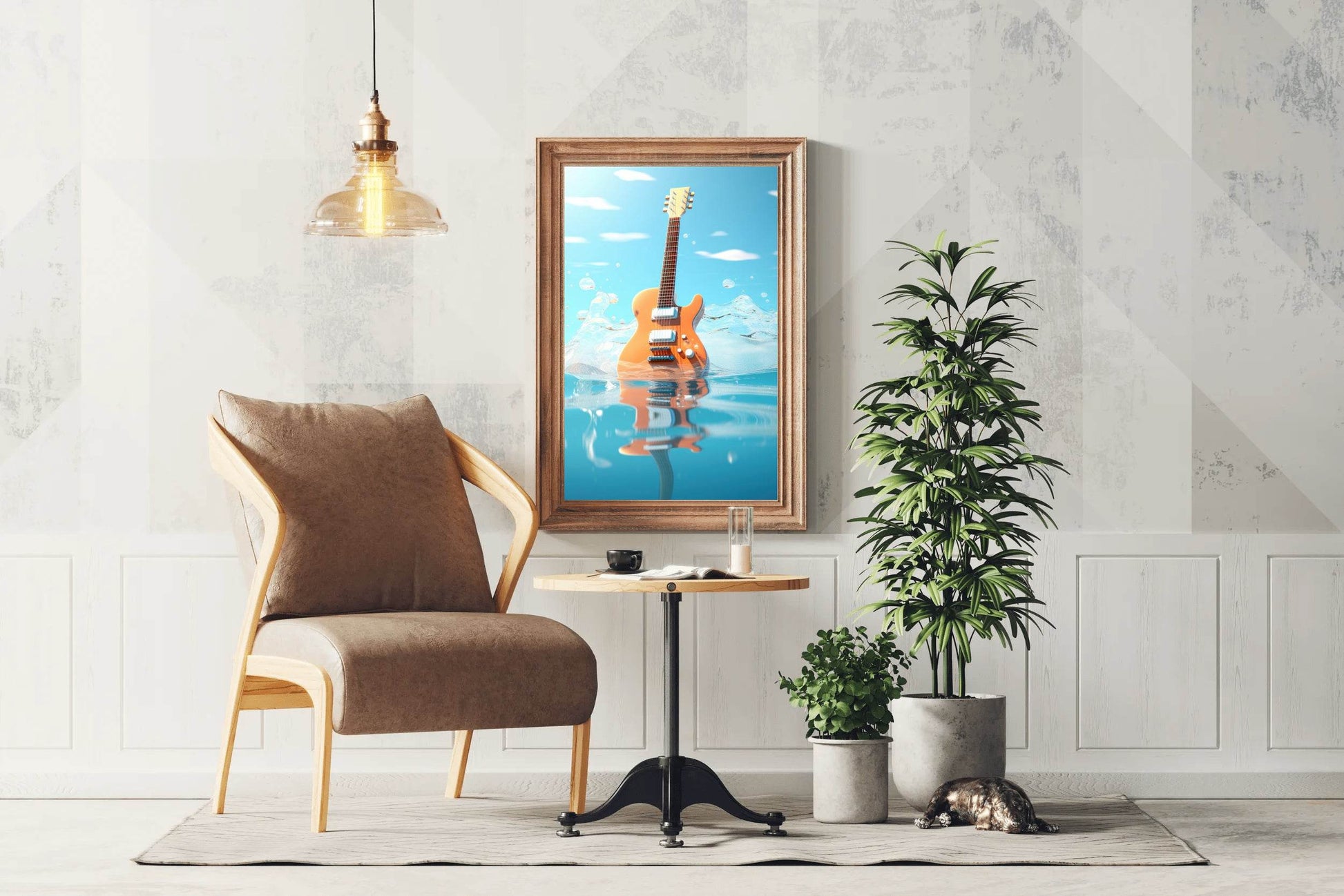 Guitar Drowned In Water Wall Art - beink online art store