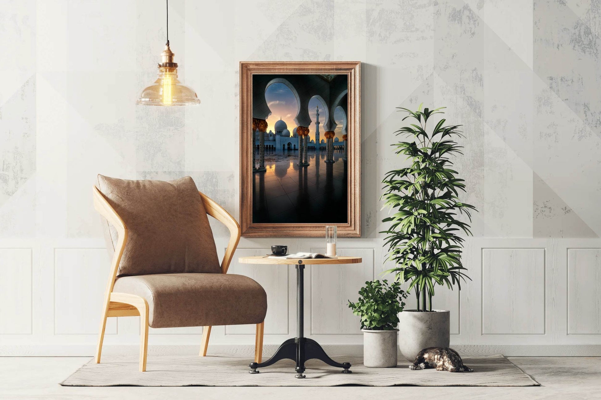 Gold Dusk at the Grand Mosque Wall Art - beink online art store