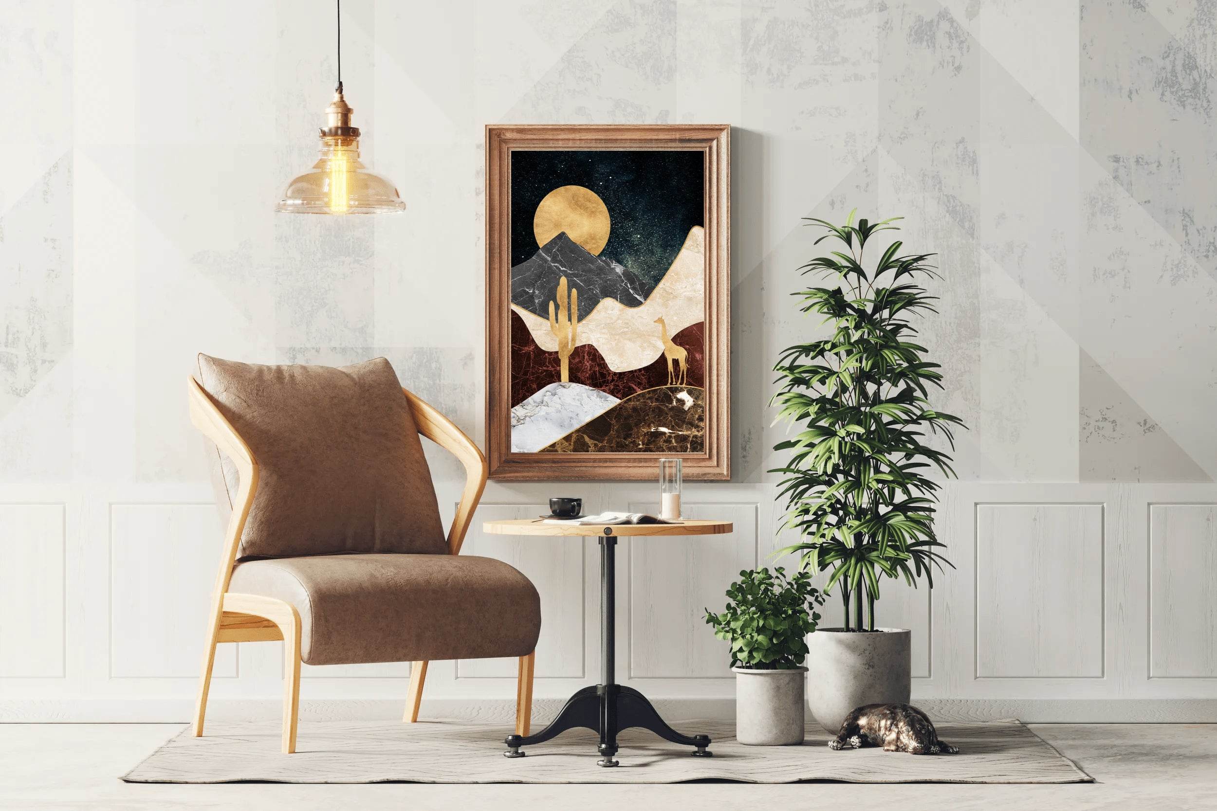 Desert Moonlit Modern Wall Art - beink online art store